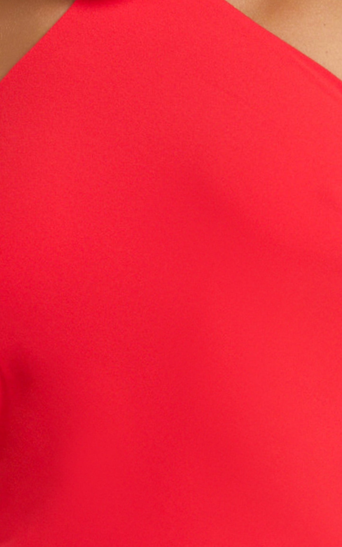 Frederica Maxi Dress - Gathered Halter Neck Godet Dress in Red