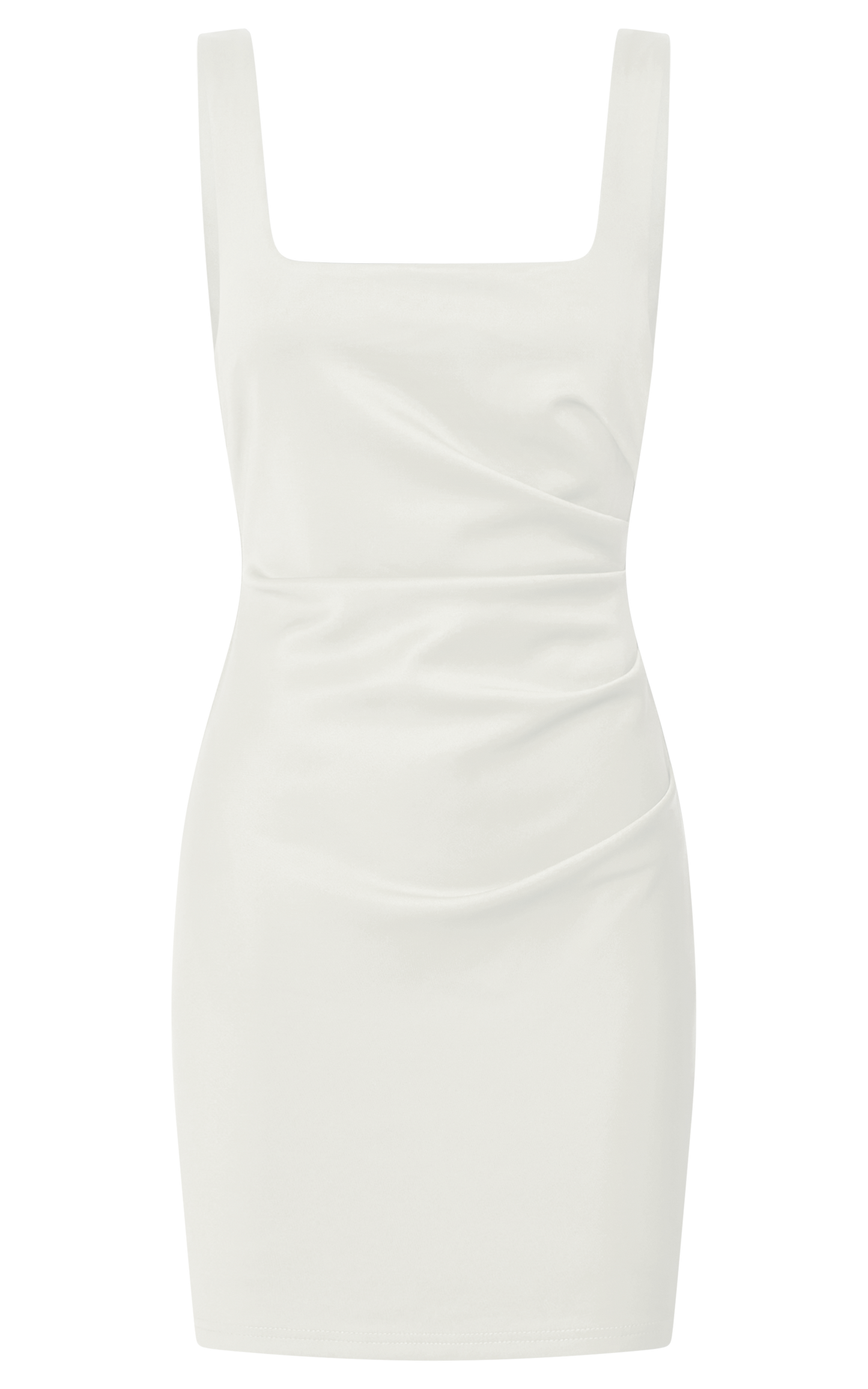 Big Love Mini Dress - Square Neck Bodycon Dress in White