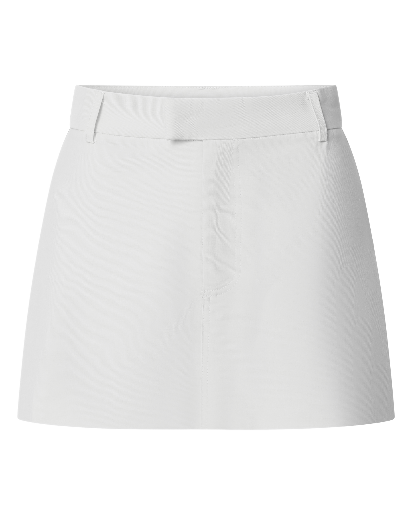 Desi Mini Skirt - Tailored Mid Waisted Skirt in Warm White