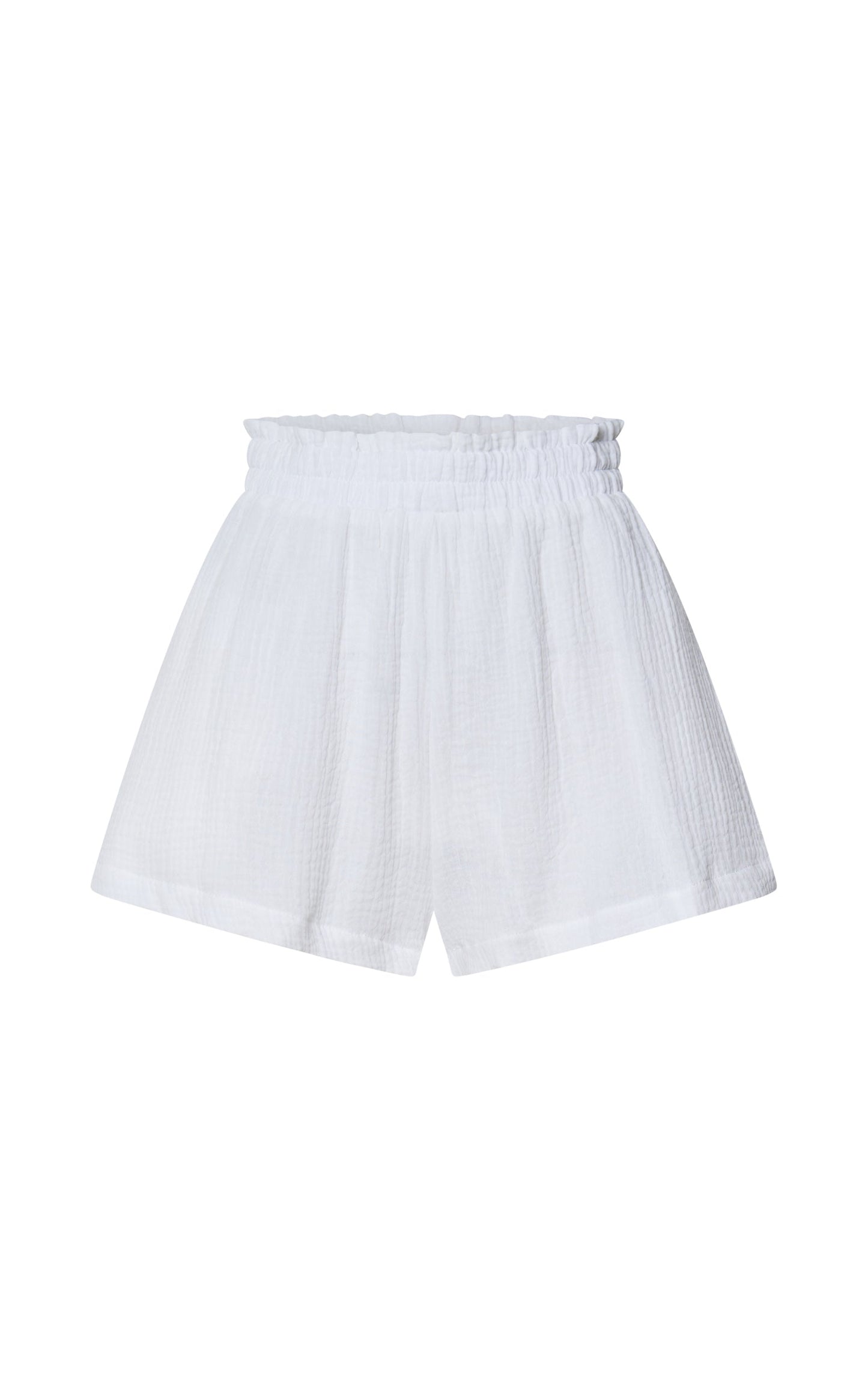 Donita Shorts - Elastic Waist Shorts in White