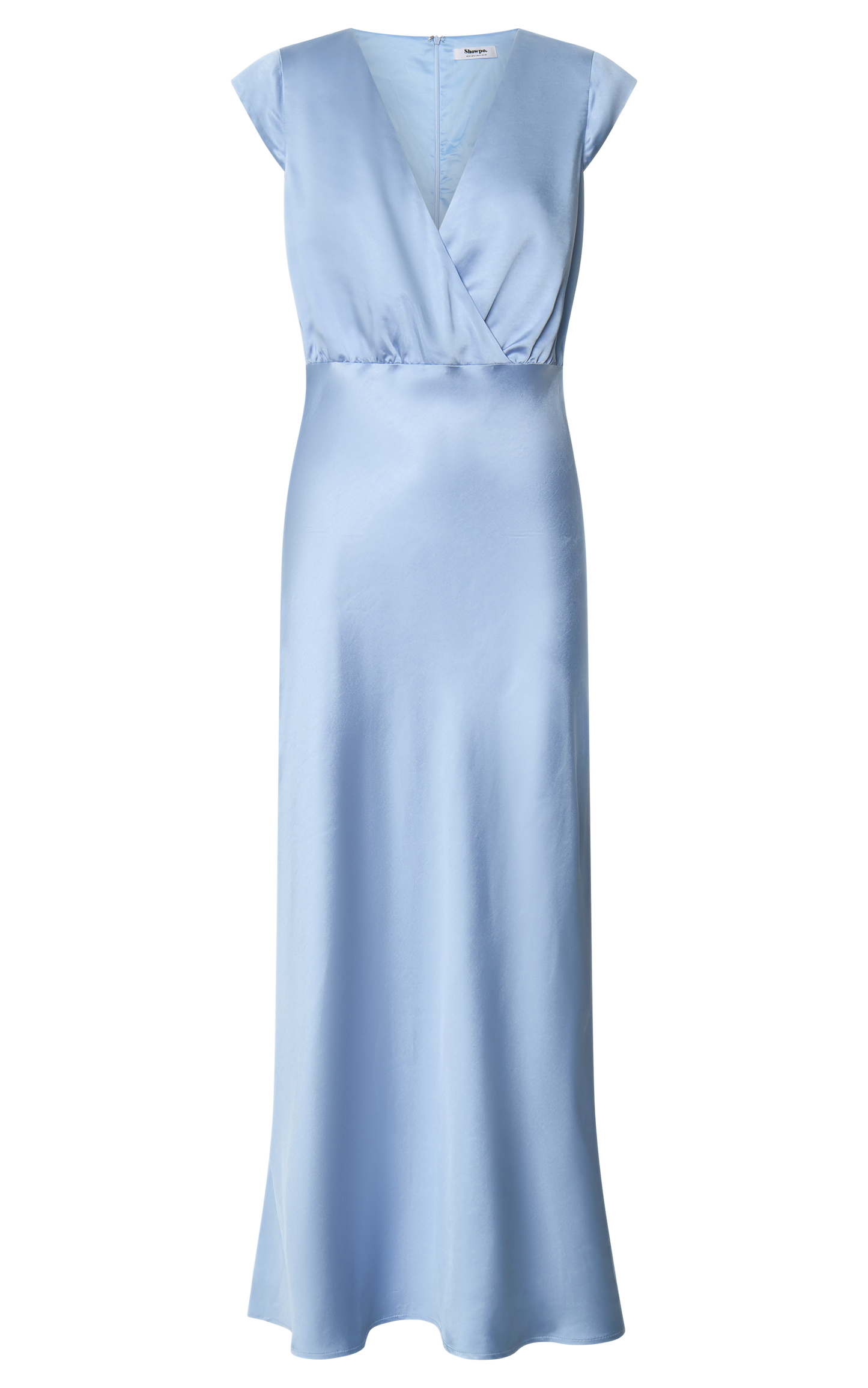Hailey Maxi Dress - Cap Sleeve V Neck Dress in Blue