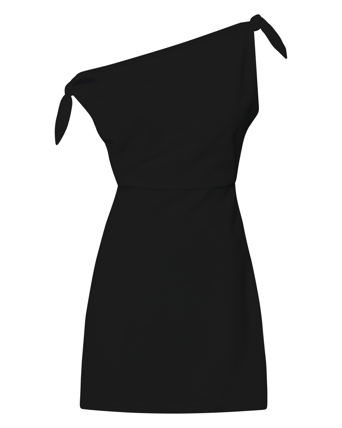 Jeofina Mini Dress - Off The Shoulder Linen Look Dress in Black