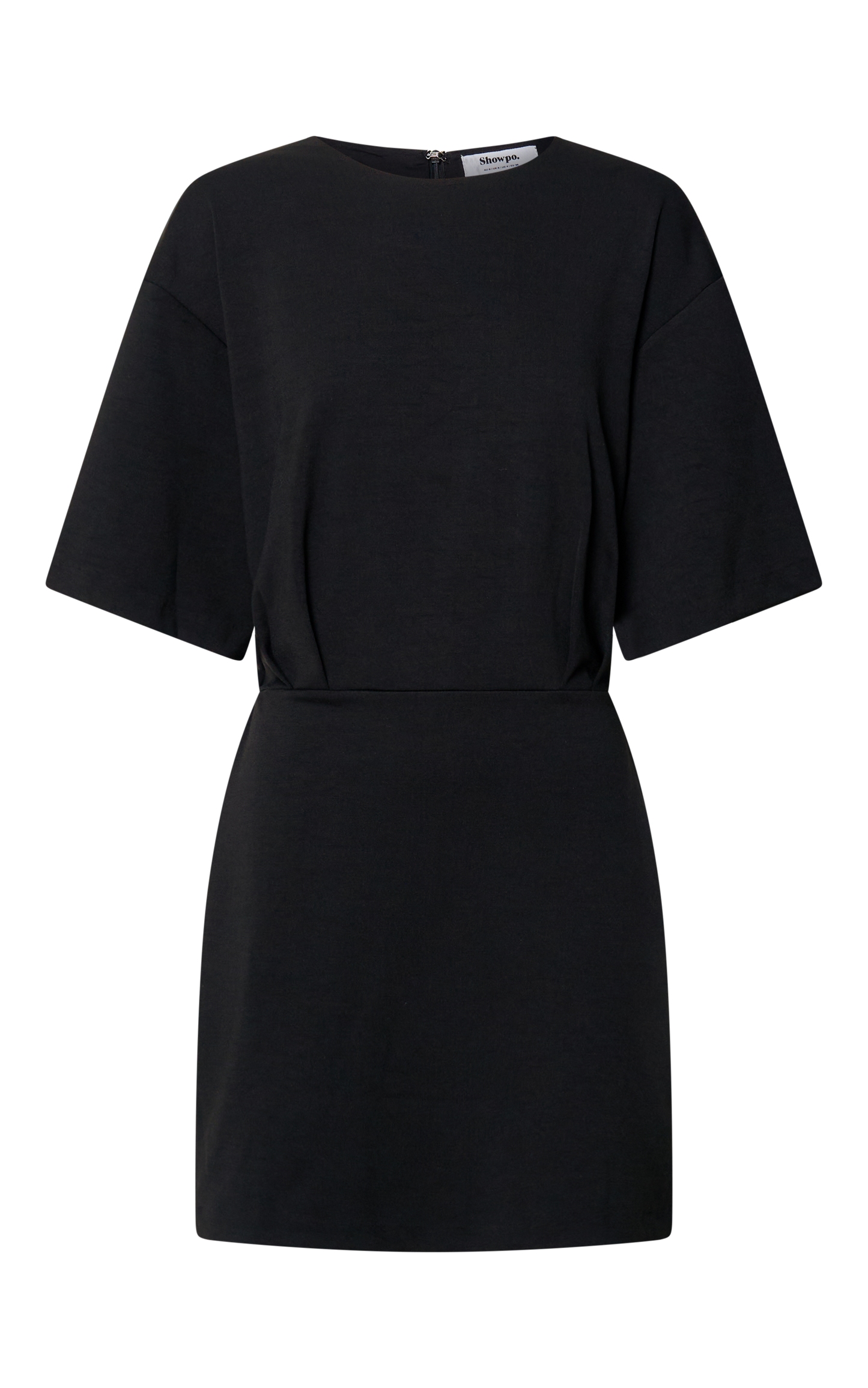 Karyna Mini Dress - Short Sleeve Boxy T-shirt Dress in Black