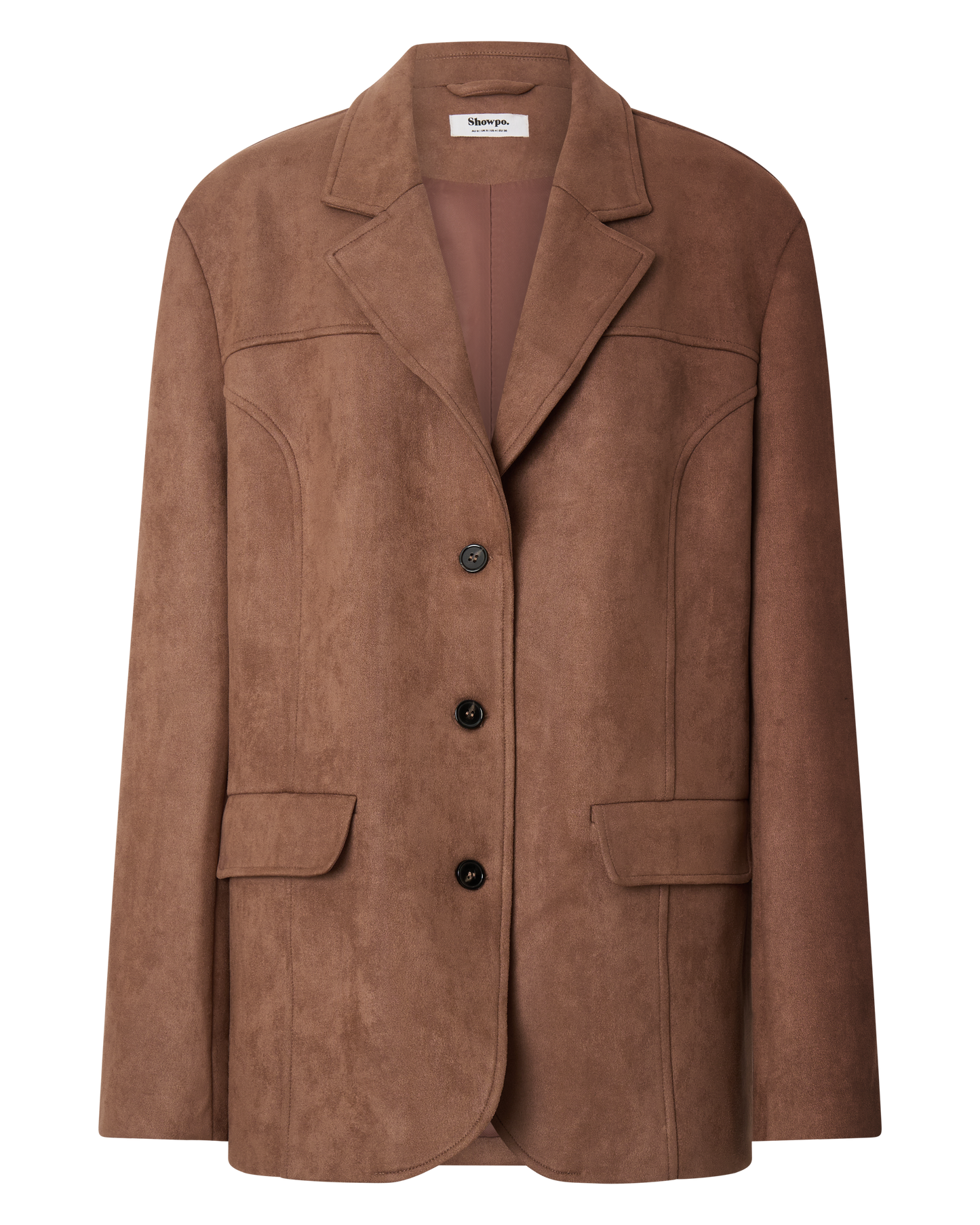 Priscilla Jacket - Faux Suede Relaxed Fit Jacket in Brown Tan
