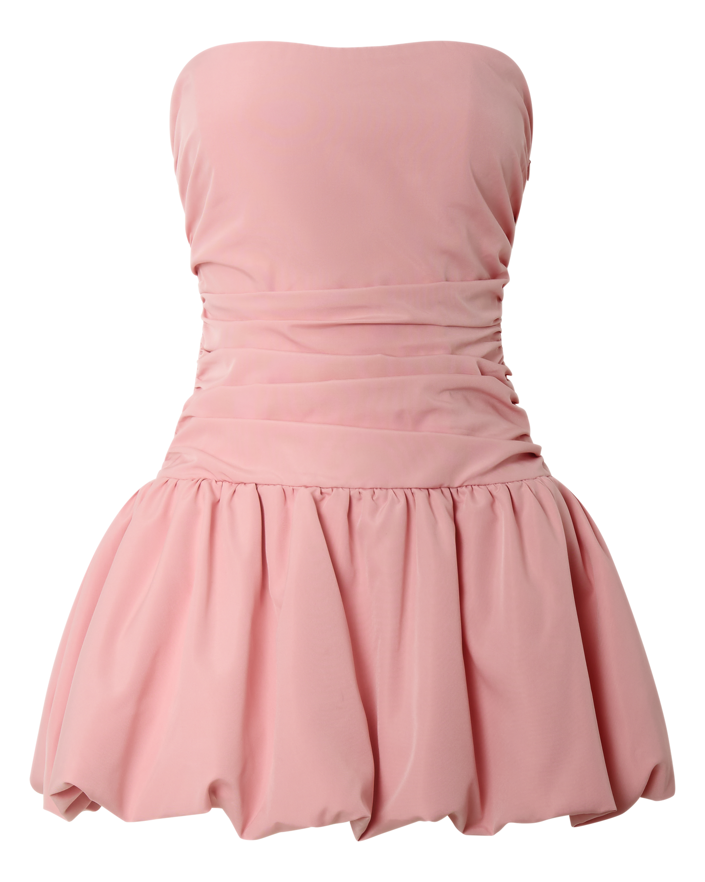 Seraphina Mini Dress - Strapless Corset Bubble Hem Dress in Pink