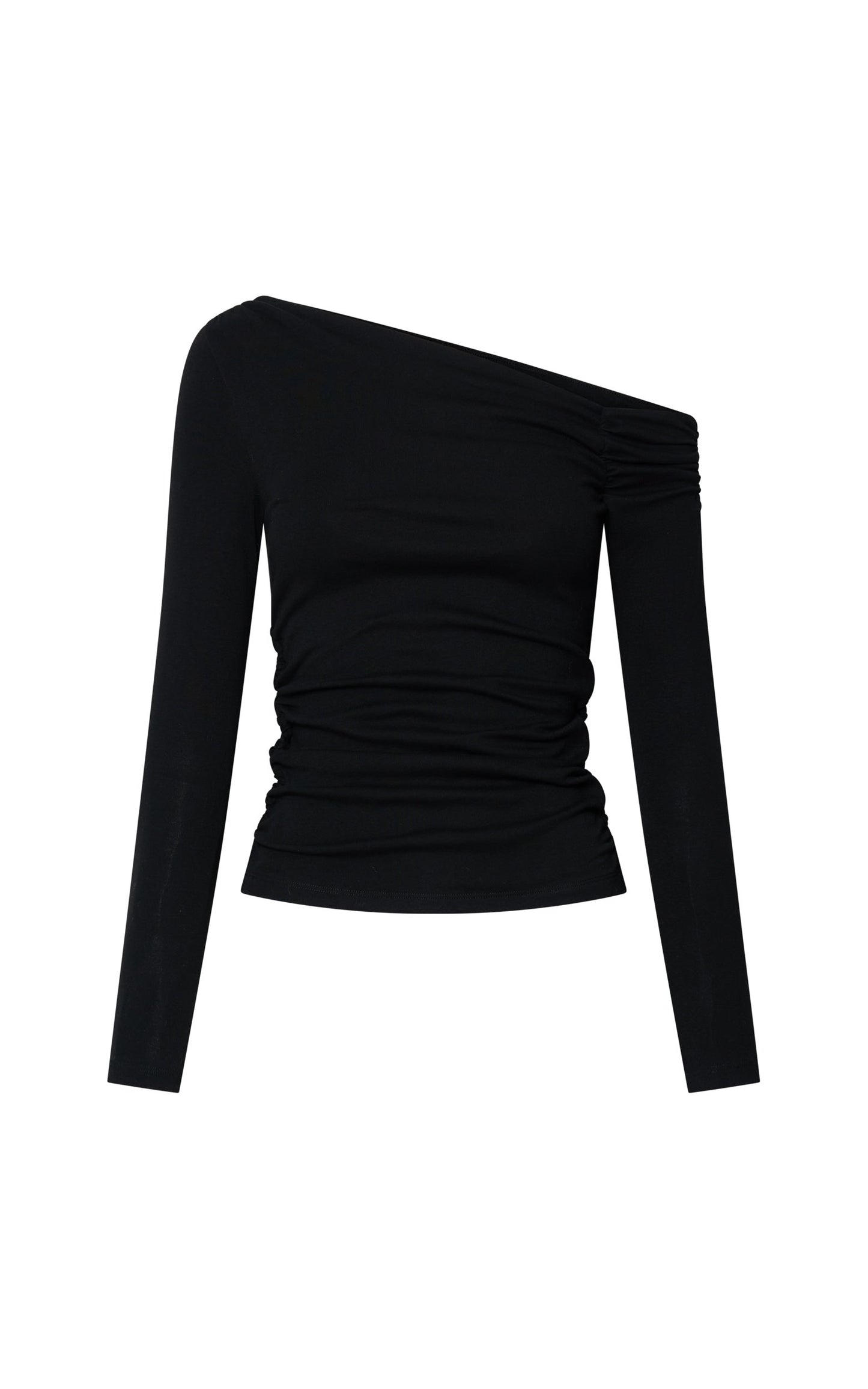 Sierra Top - Long Sleeve Off Shoulder Jersey Top in Black