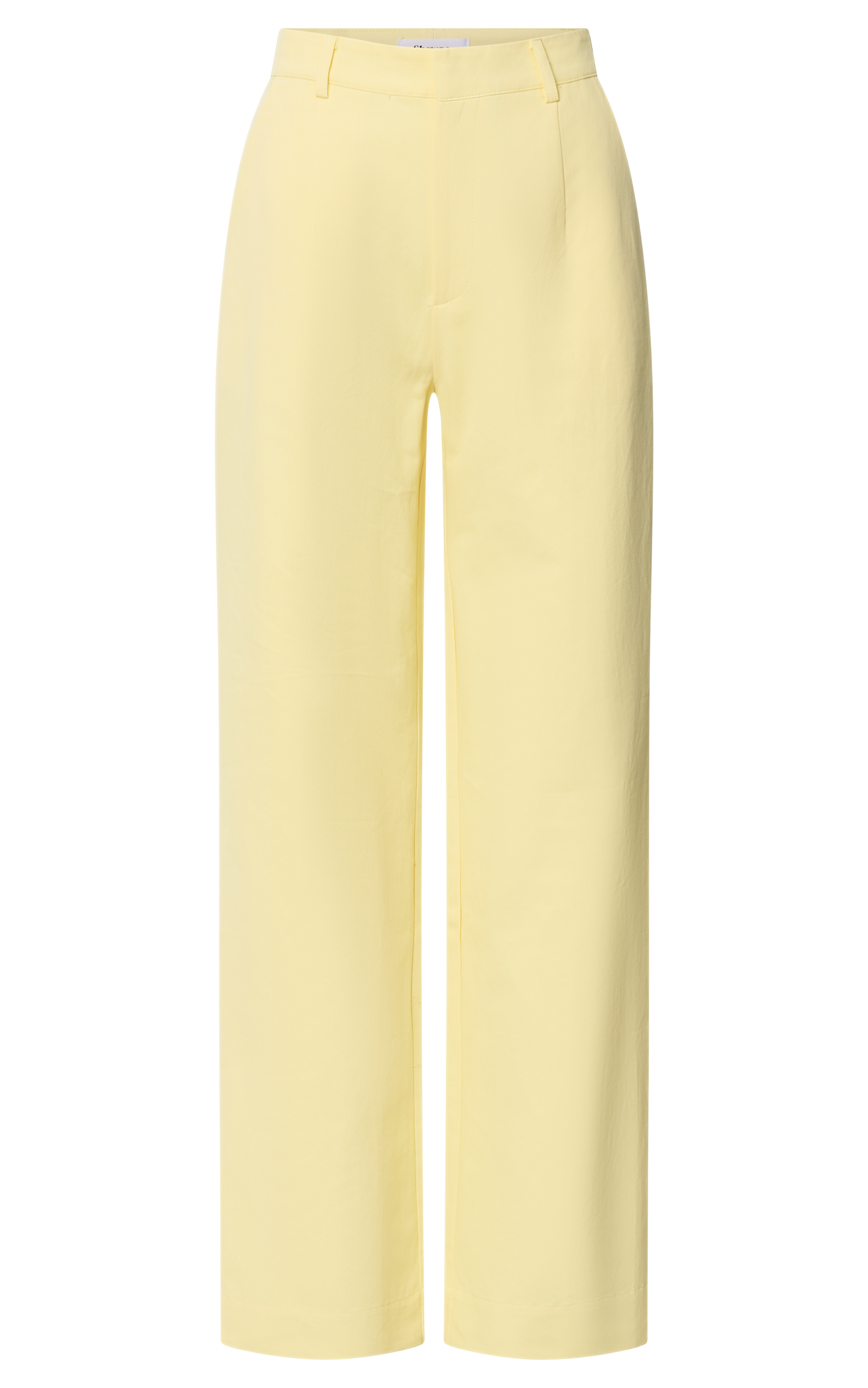 Virginia Pants - High Waist Straight Leg Pants in Pastel Yellow