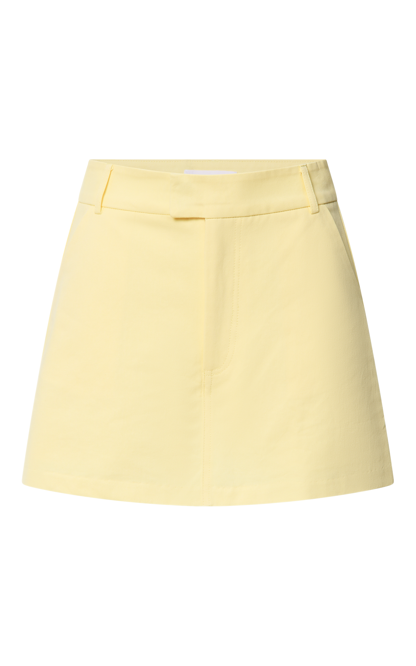 Virginia Skort - Mid Waisted Tailored Skort in Pastel Yellow