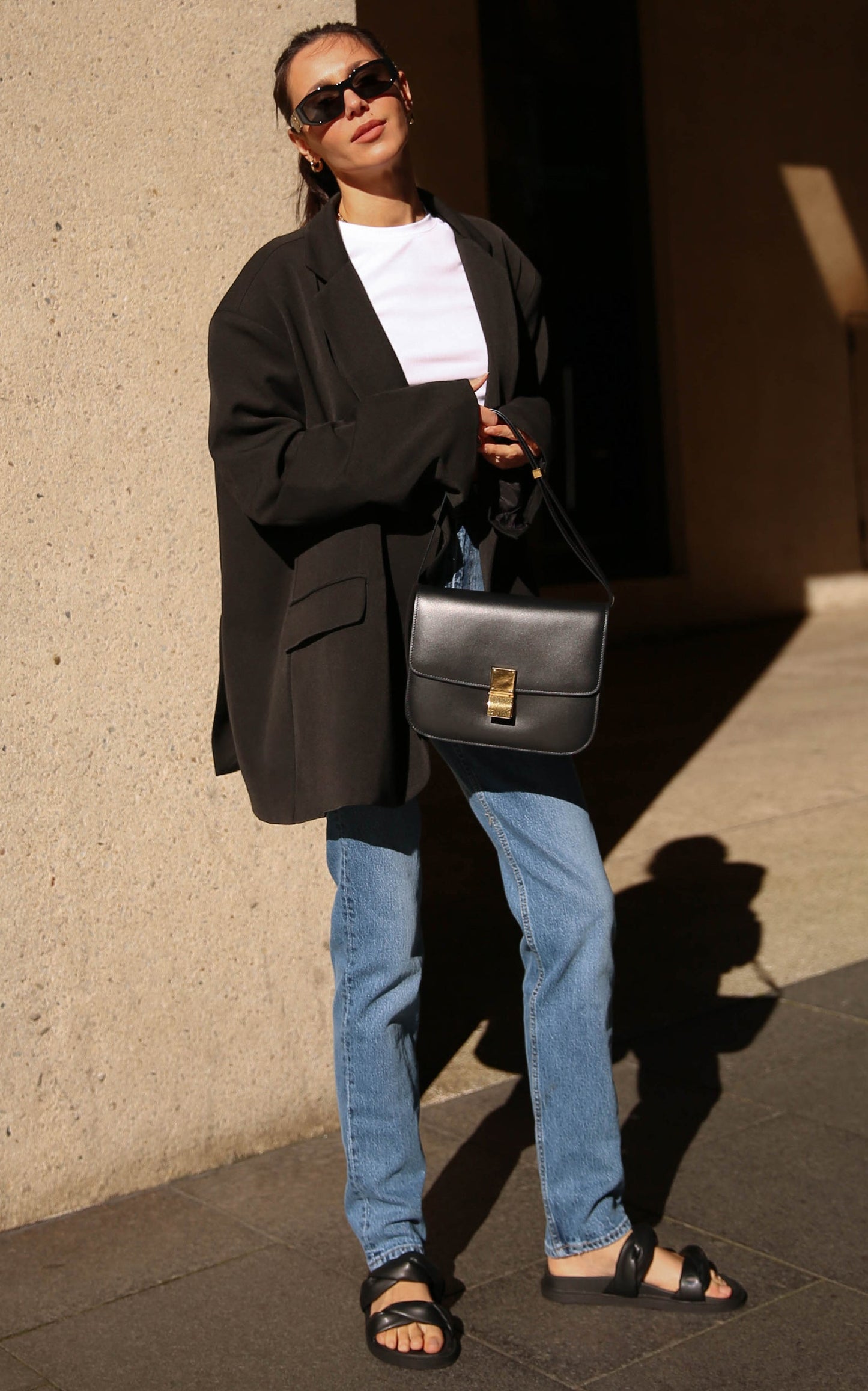 Amalea Blazer - Oversized Boyfriend Blazer in Black