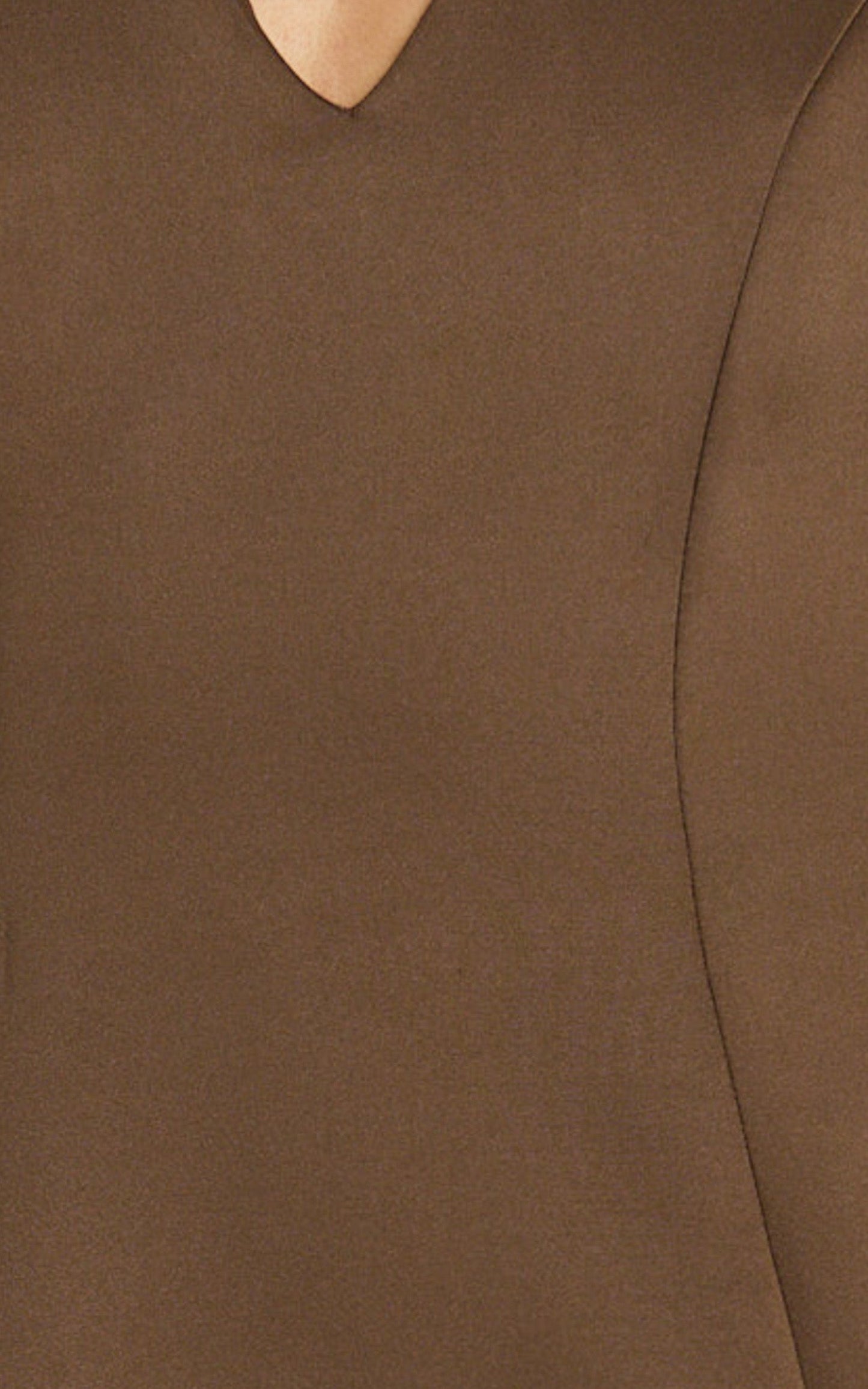 Gaia Mini Dress - Plunge Halter Fit and Flare Dress in Chocolate