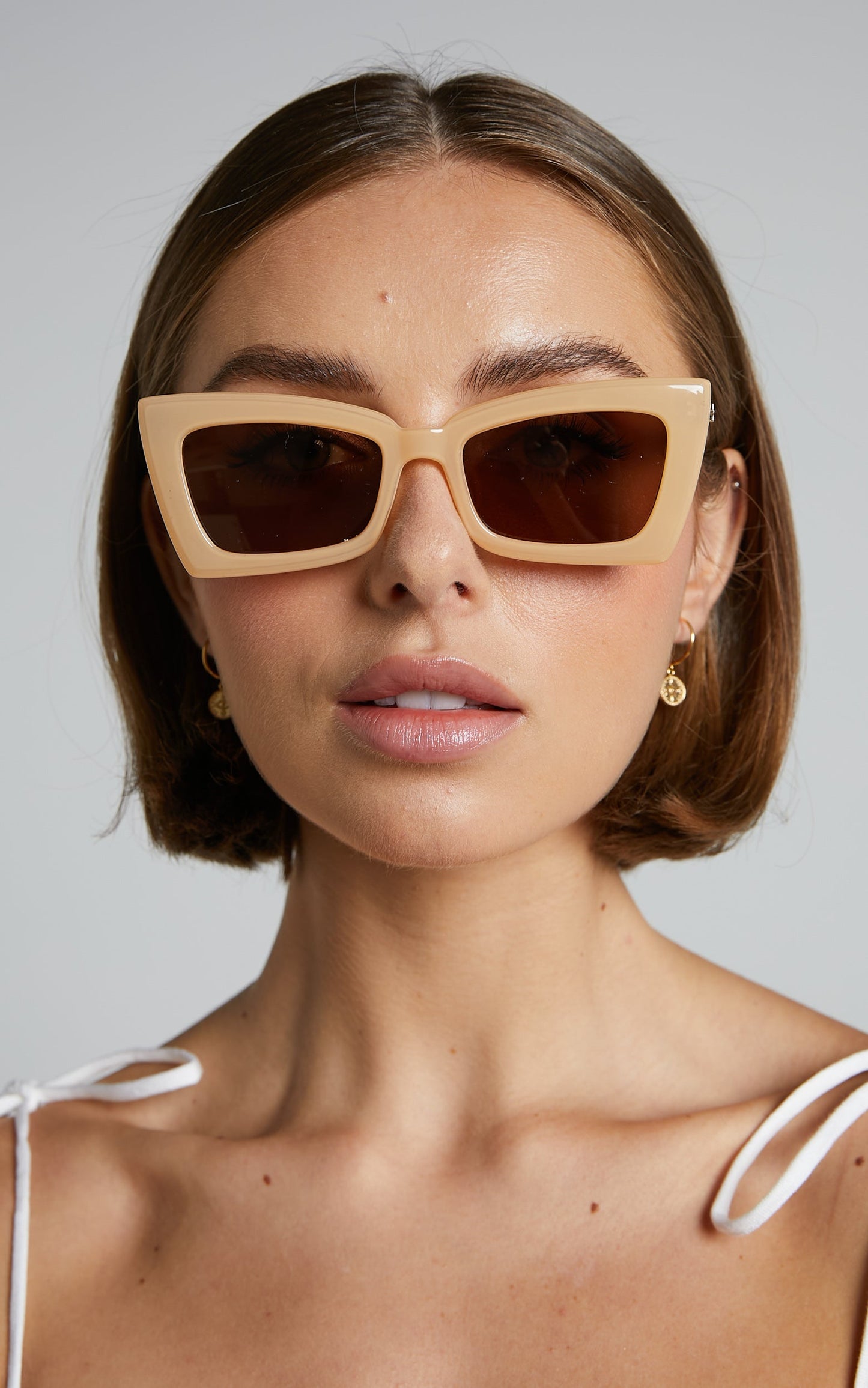 Peta and Jain - Gemini Sunglasses in Milky Nougat Frame / Brown Mono Lens