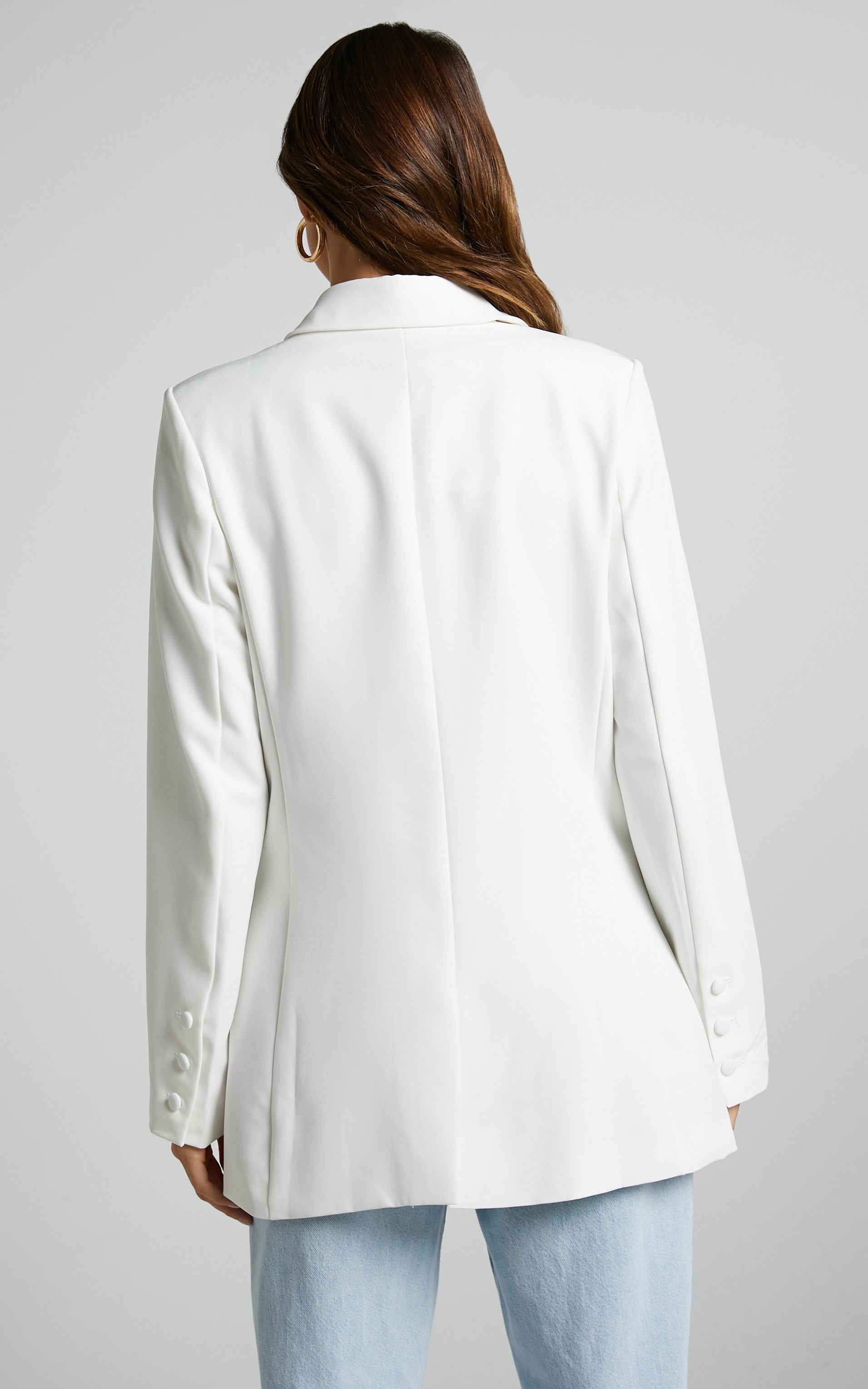 Genelyn Blazer - Double Breasted Blazer in White