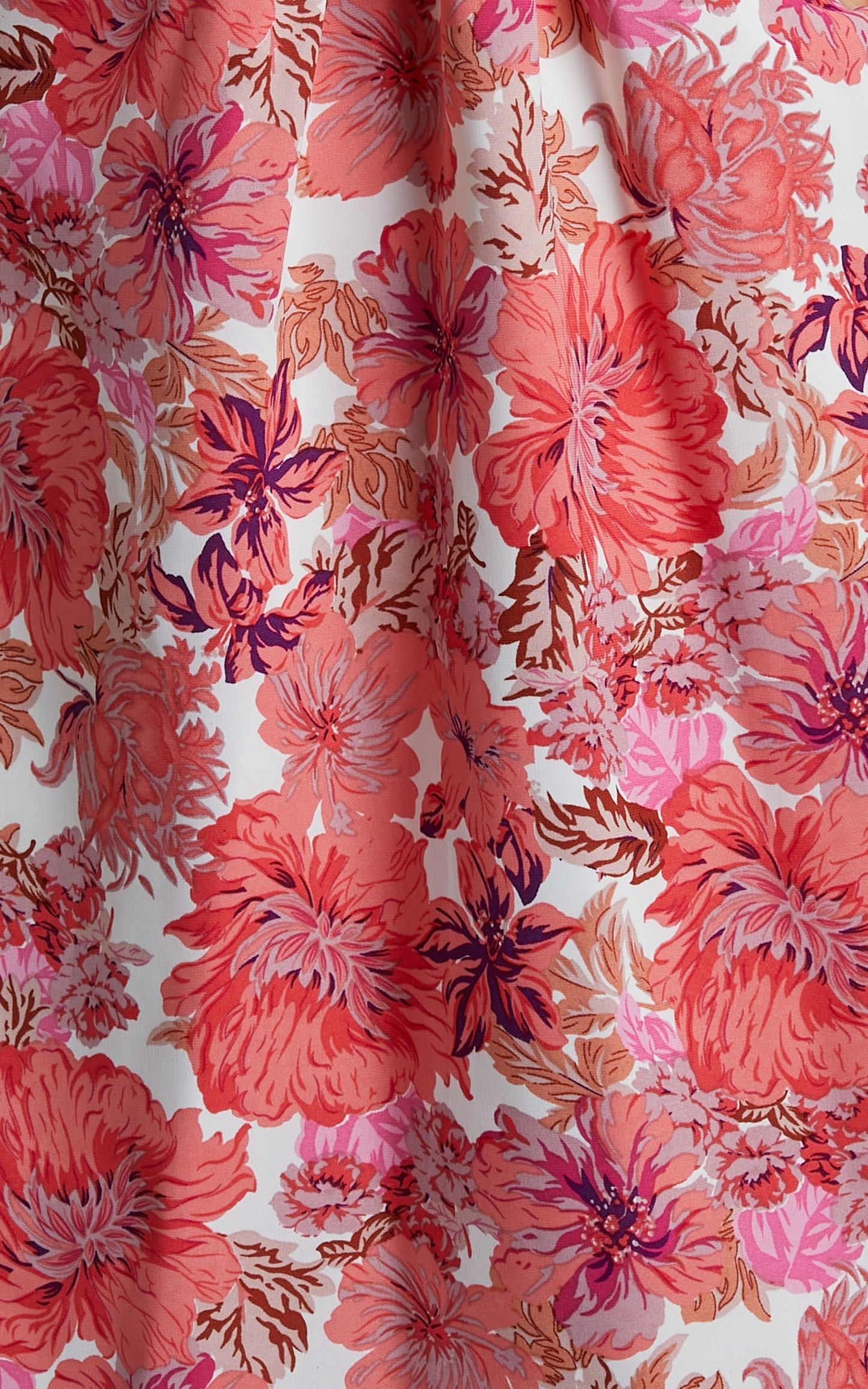 Geneve Mini Dress - Ring Cut Out Long Sleeve Dress in Nylene Pink Floral