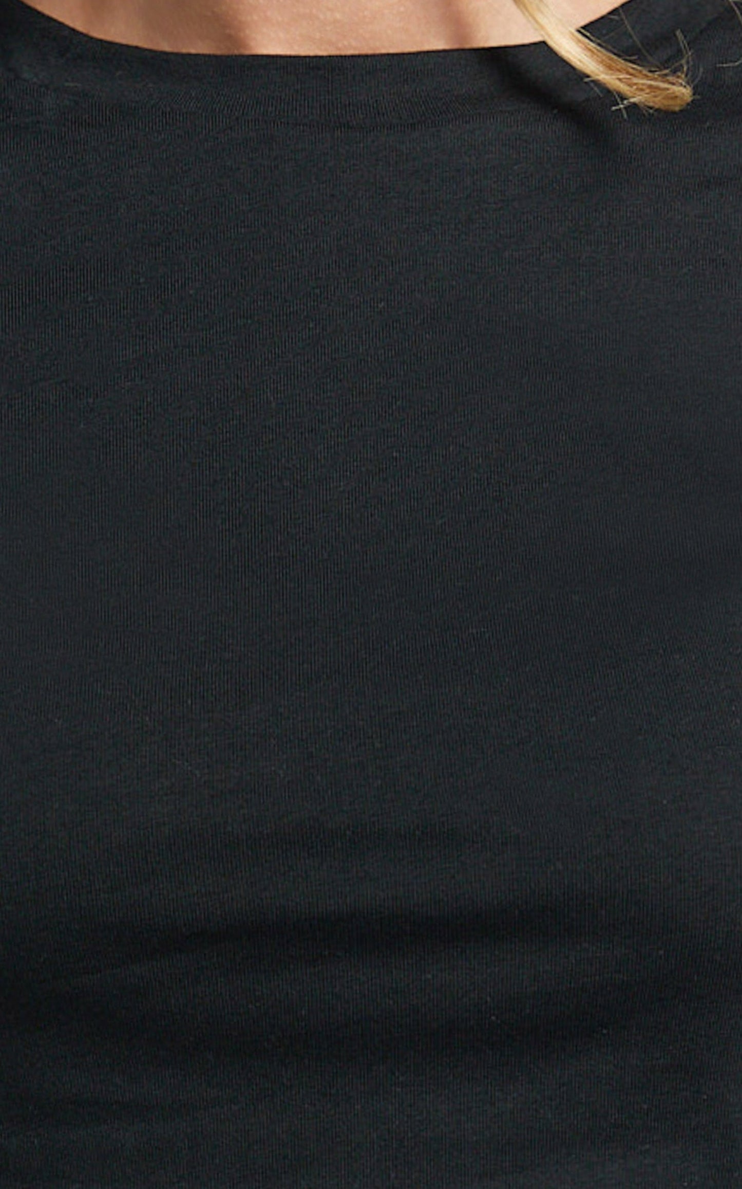 Georgina Top - Crew Neck Short Sleeve Baby Tee in Black