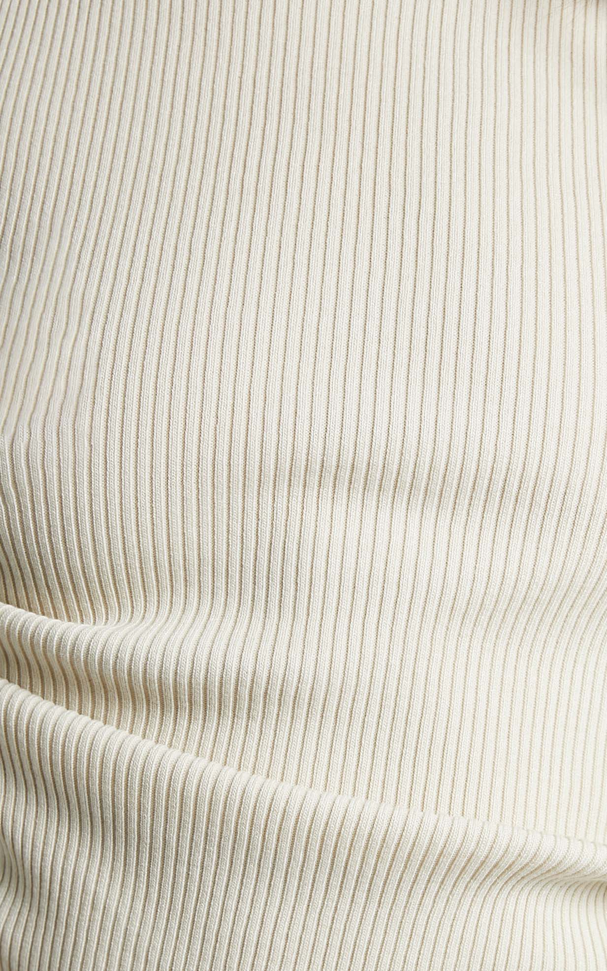 Giselli Top - Knit Ruched Side Tank Top in Cream
