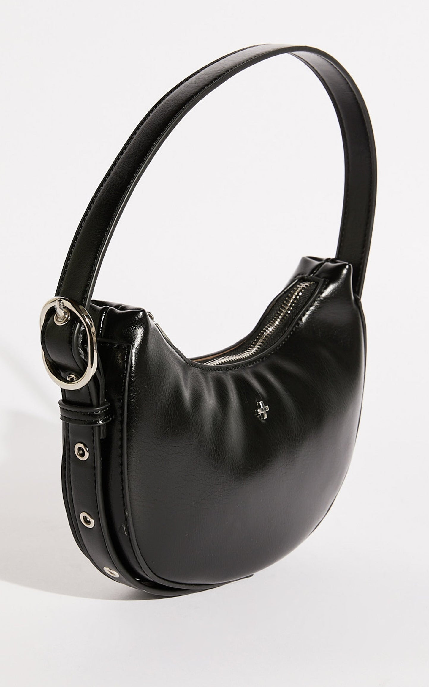 Goldie Shoulder Bag in Black PU