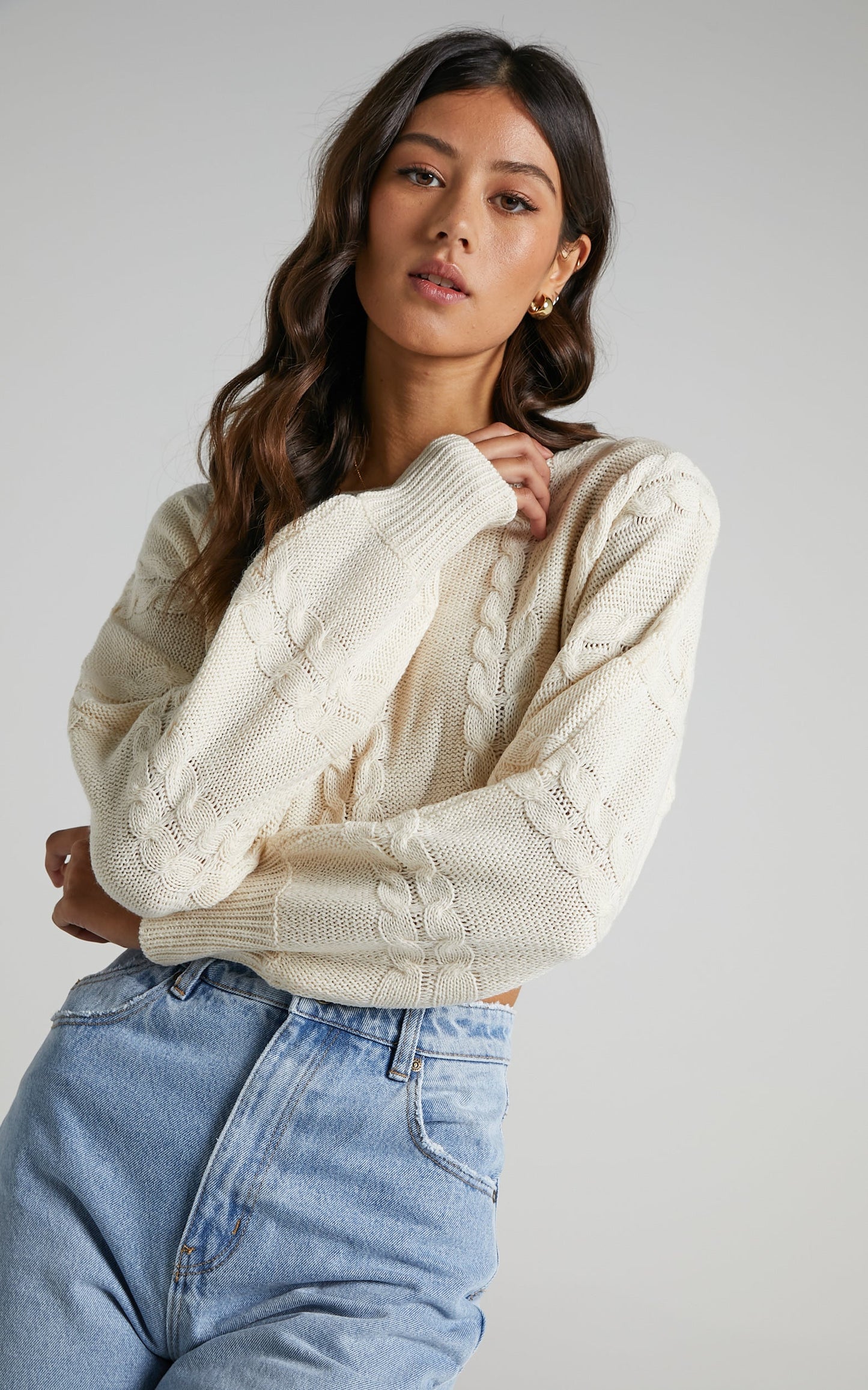 Gwenna Knit Jumper in Beige