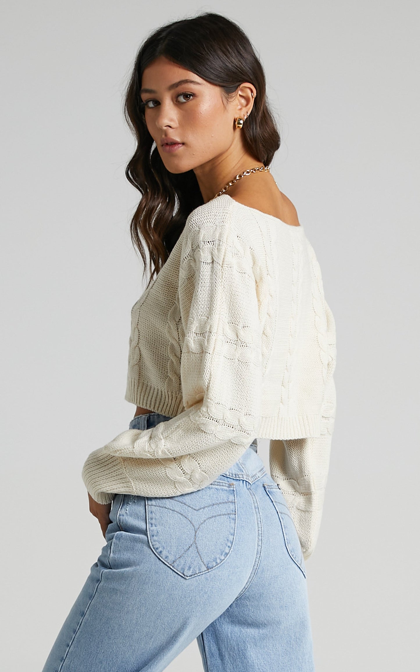 Gwenna Knit Jumper in Beige
