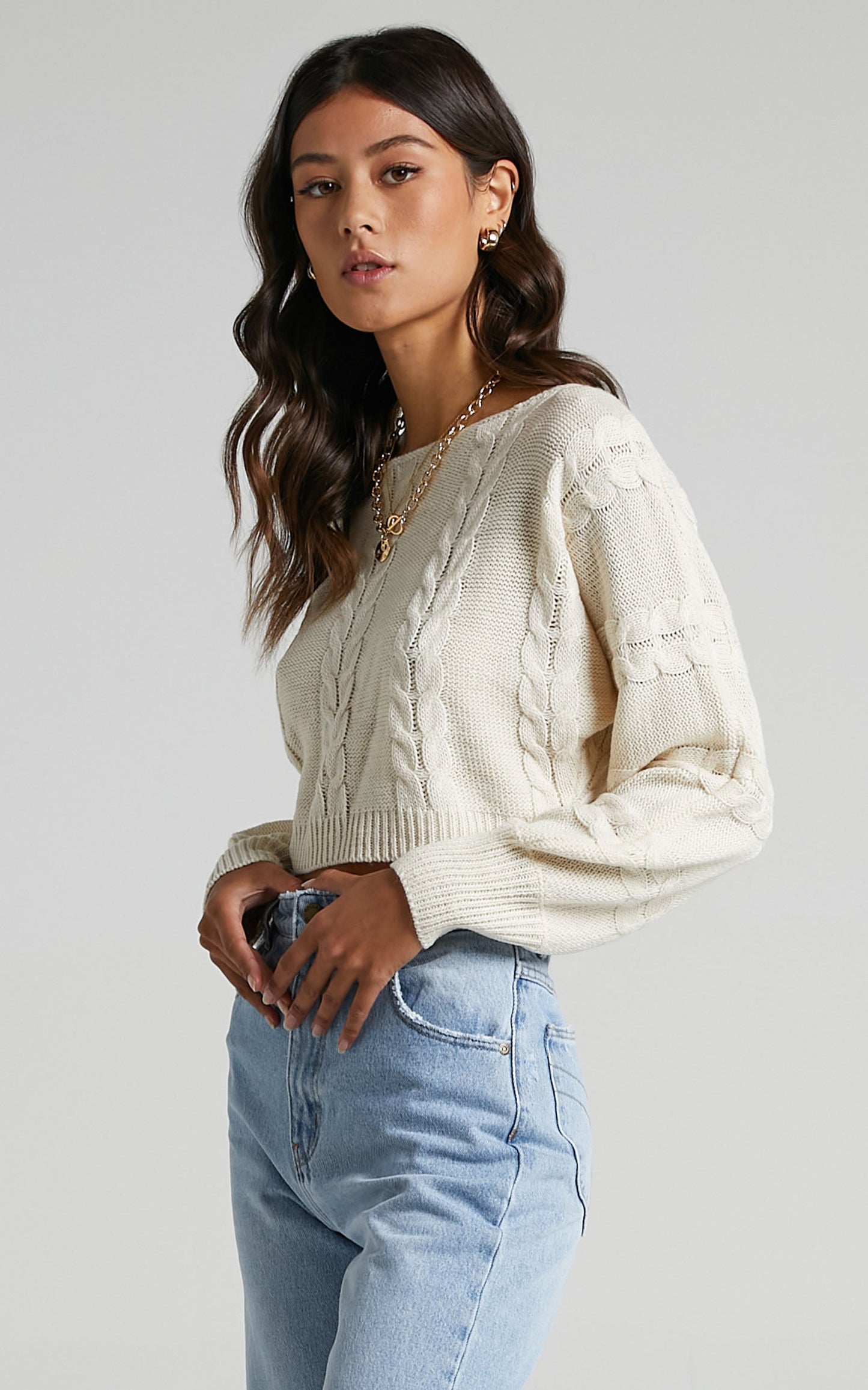 Gwenna Knit Jumper in Beige
