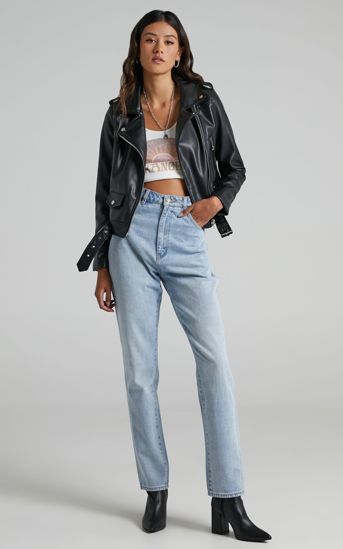Hallie Jacket in Black Leatherette