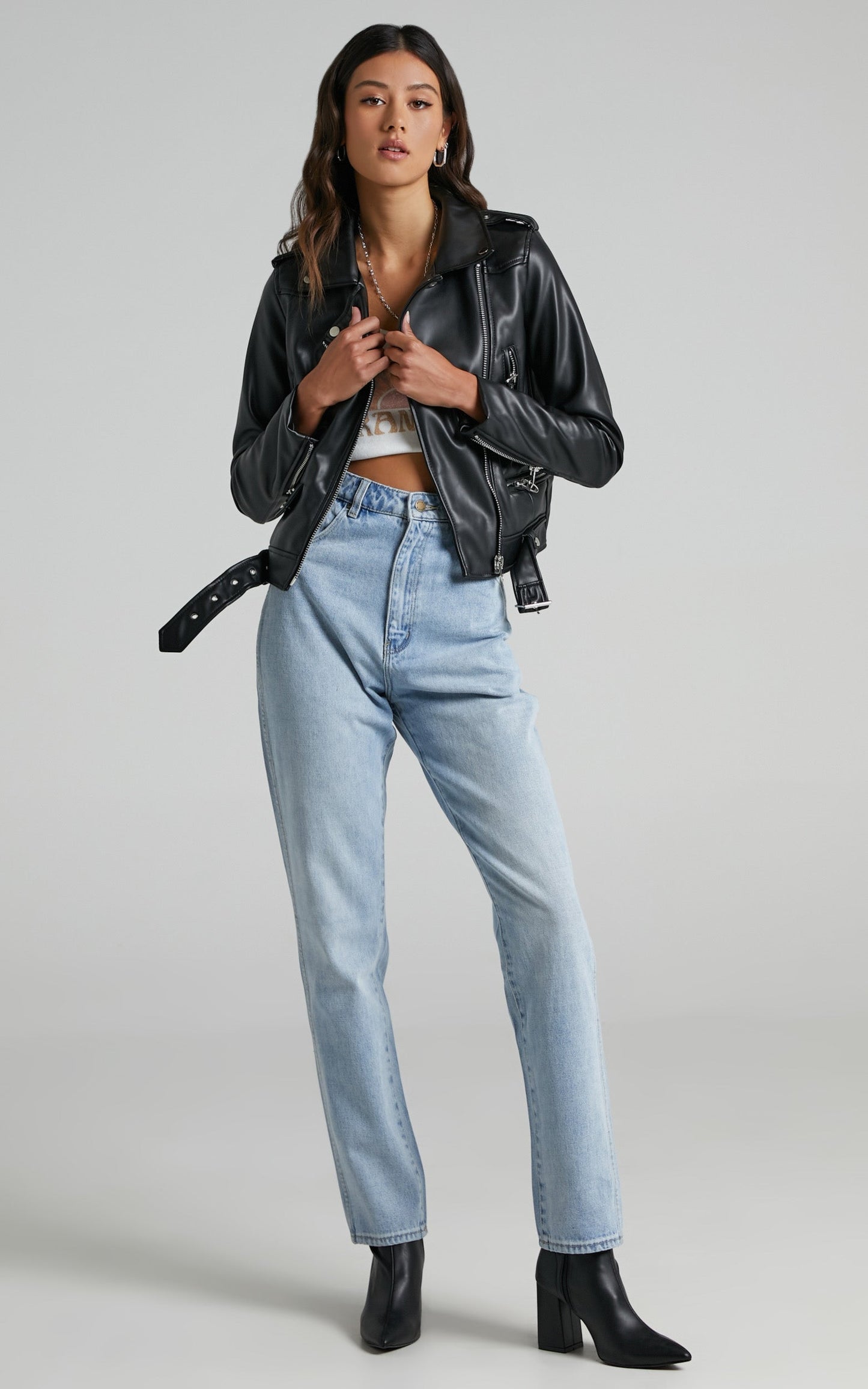 Hallie Jacket in Black Leatherette