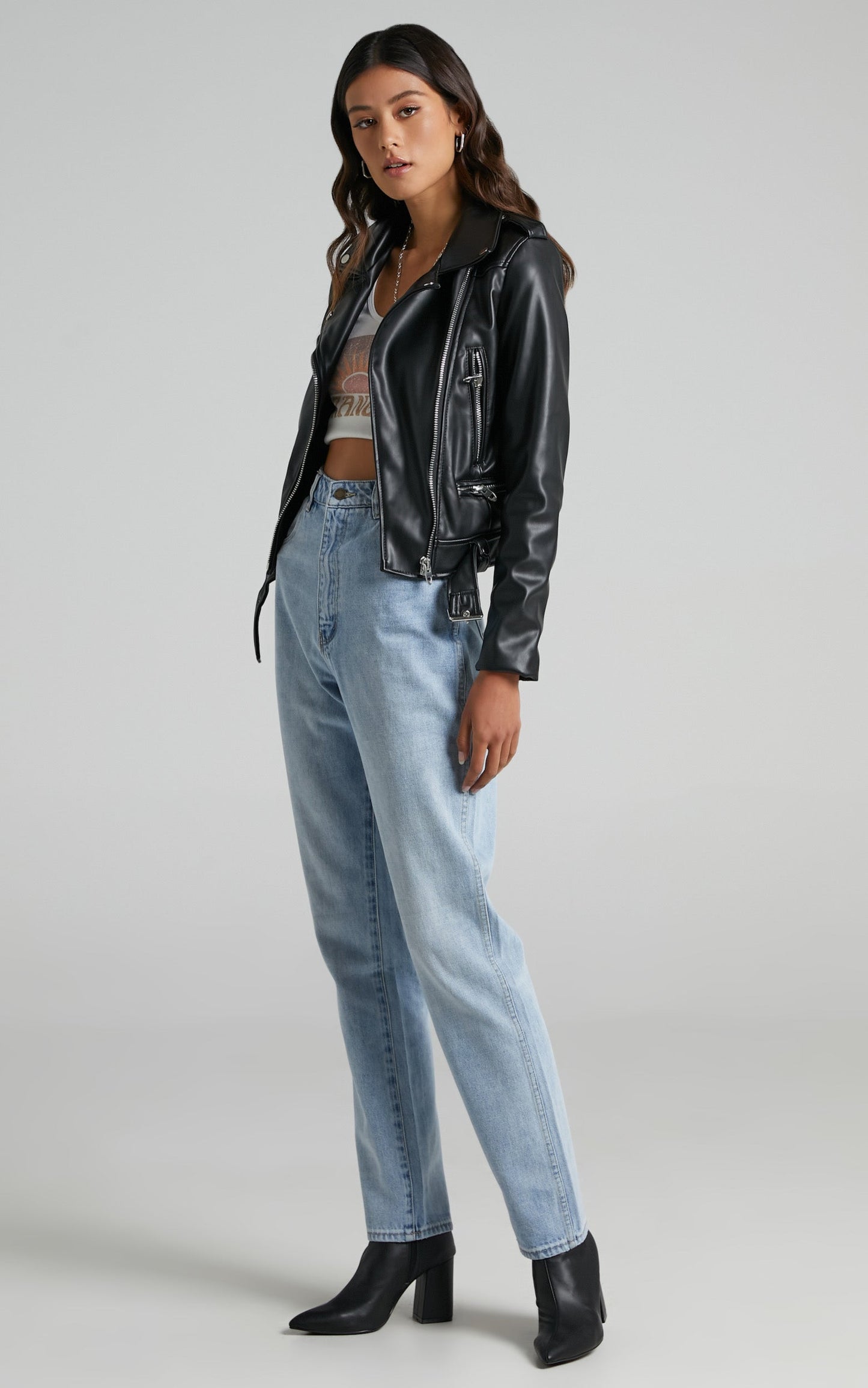 Hallie Jacket in Black Leatherette