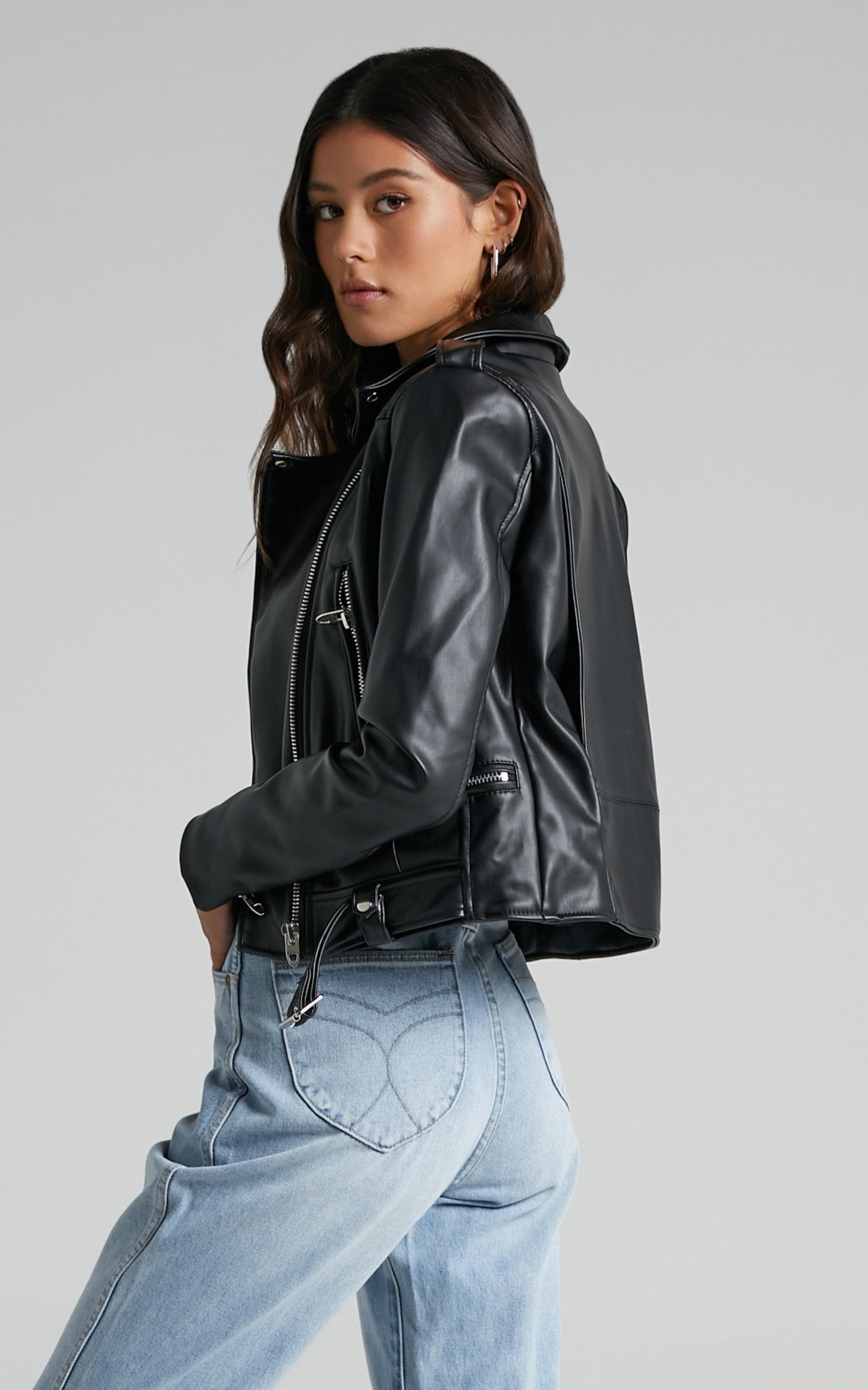 Hallie Jacket in Black Leatherette