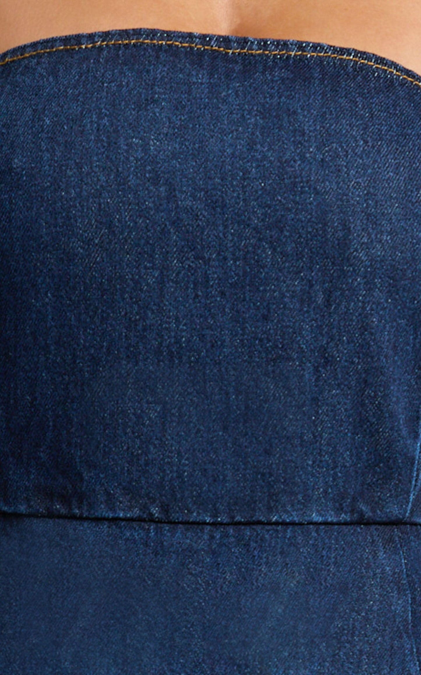 Hannah Playsuit - Denim Strapless A Line Playsuit in Indigo Wash