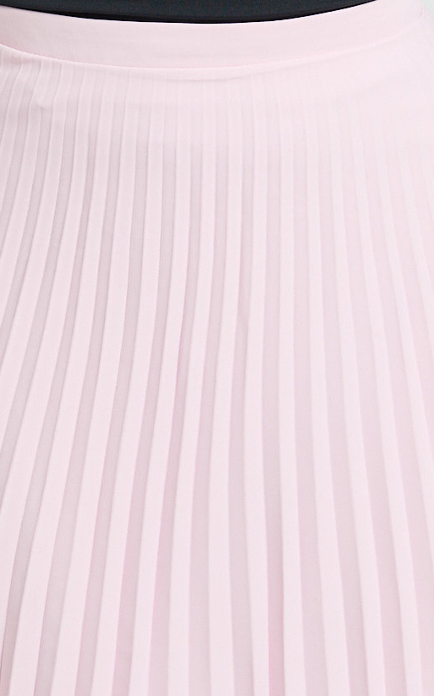 Harlee Midi Skirt - Pleated High Waist A Line Skirt in Baby Pink