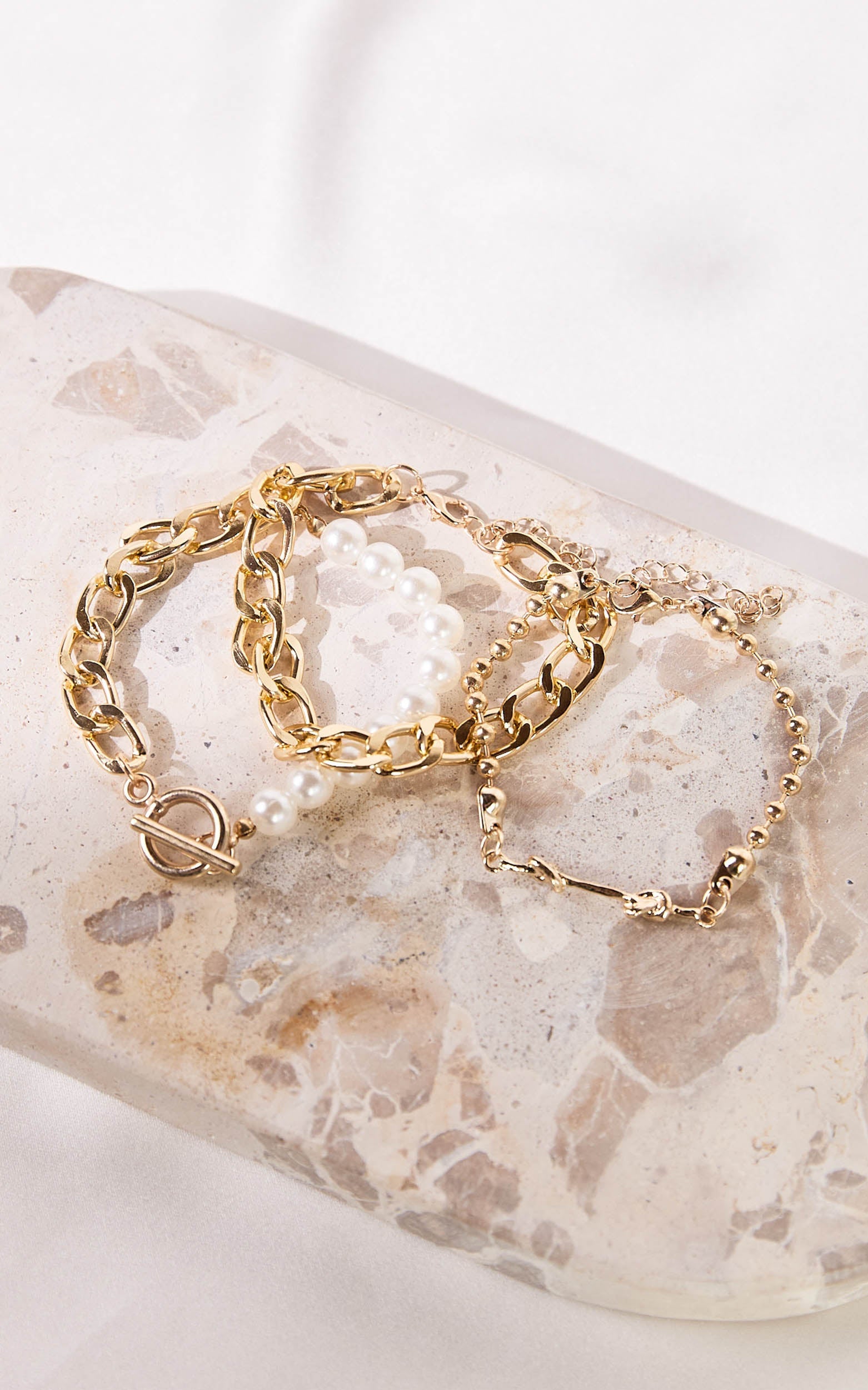 Harriet Bracelet - Pearl Multipack Bracelet in Gold