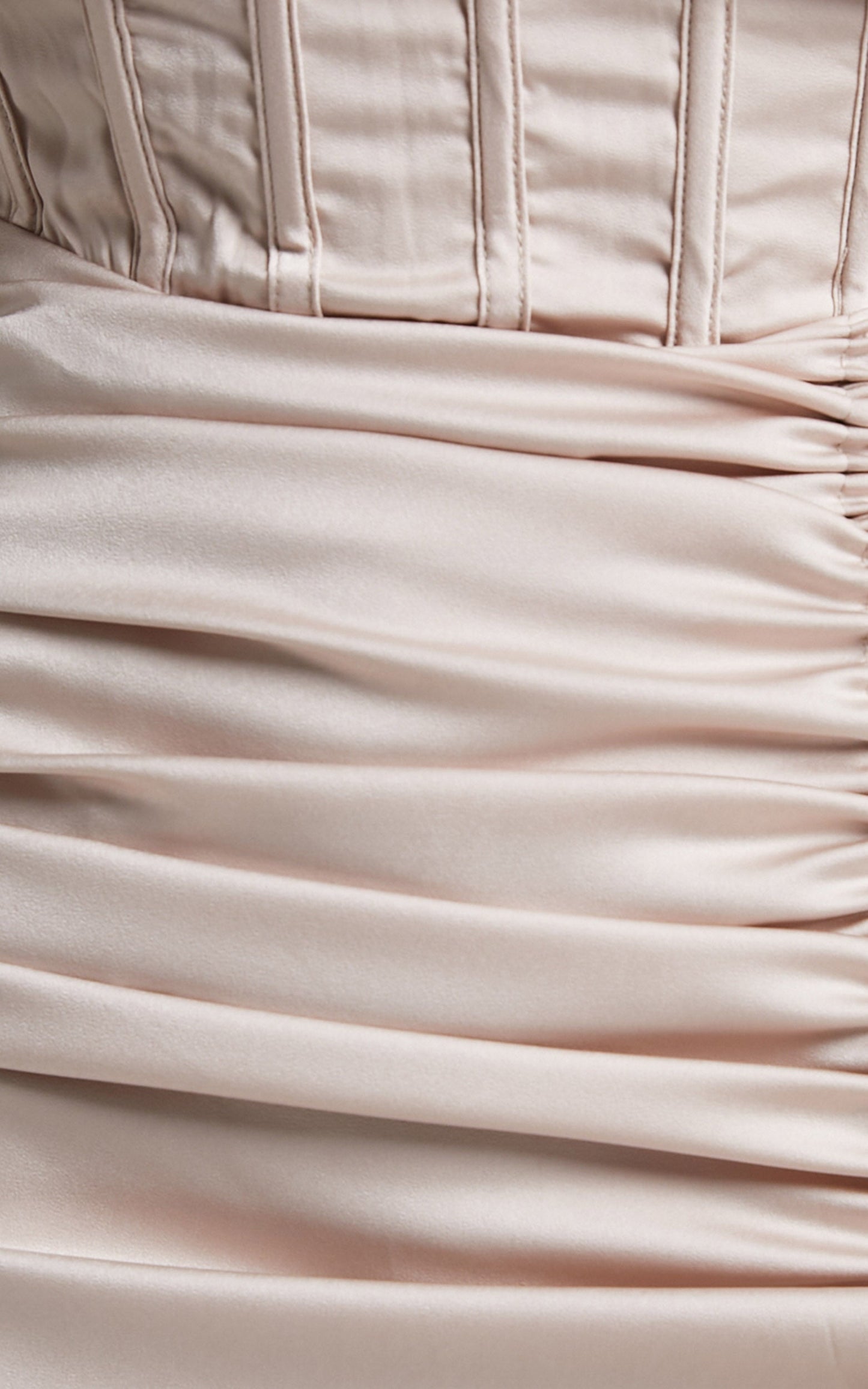 Hawk Midi Dress - Off Shoulder Corset Drawstring Detail Dress in Champagne