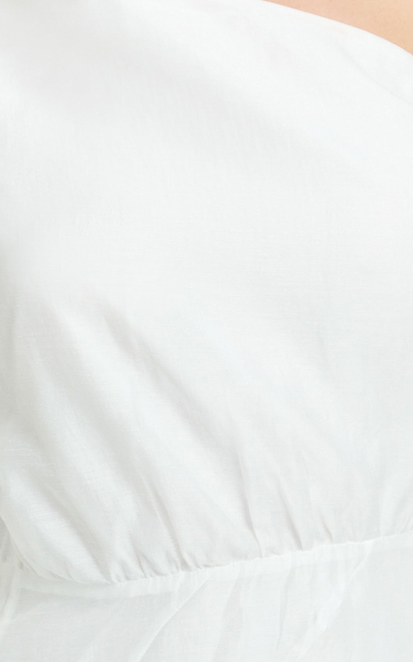 Hayes Mini Dress - Off Shoulder Bellow Top Flip Skirt Dress in White