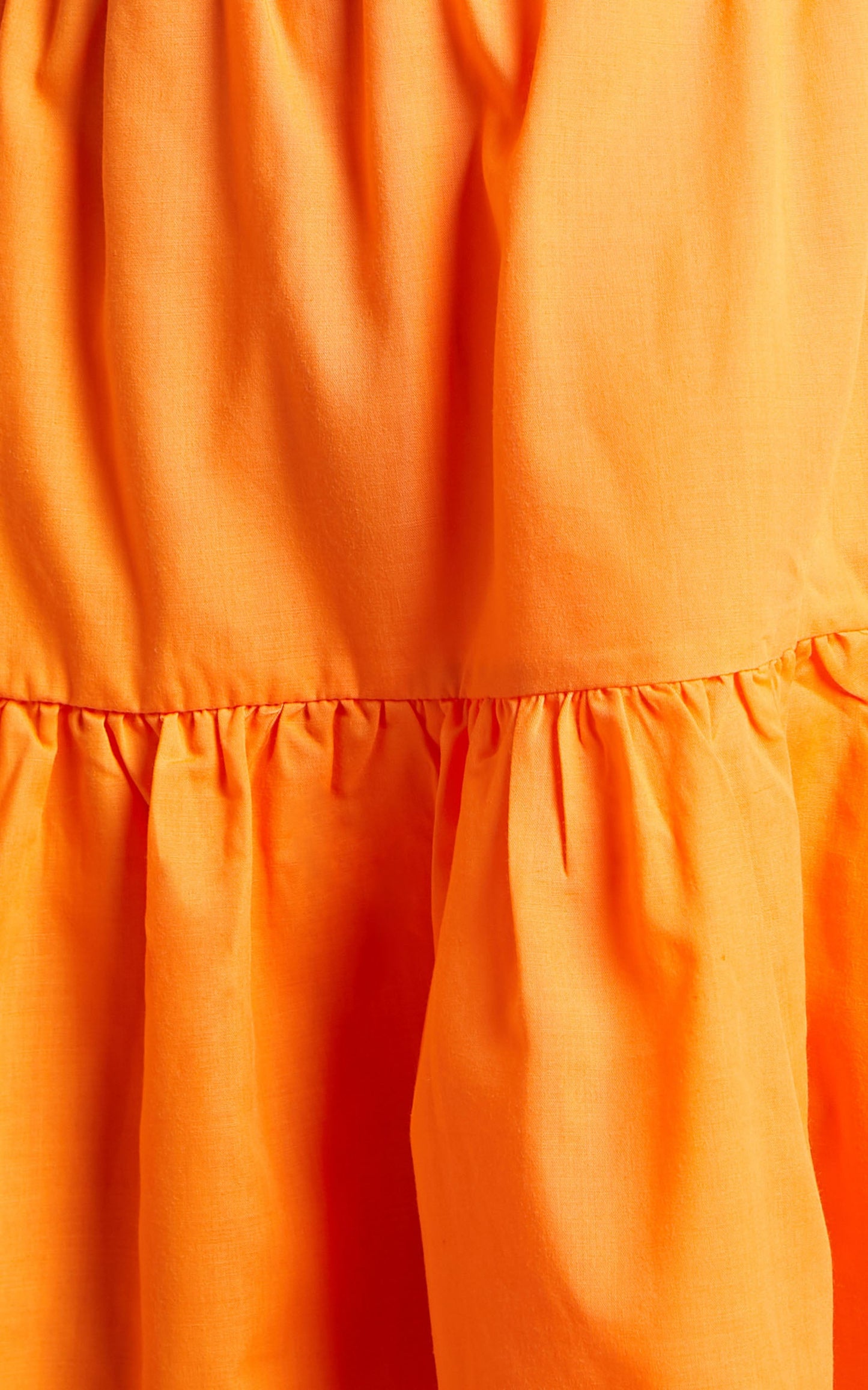 Hazel Mini Dress - Short Sleeve Tiered Tie Back Smock Dress in Orange