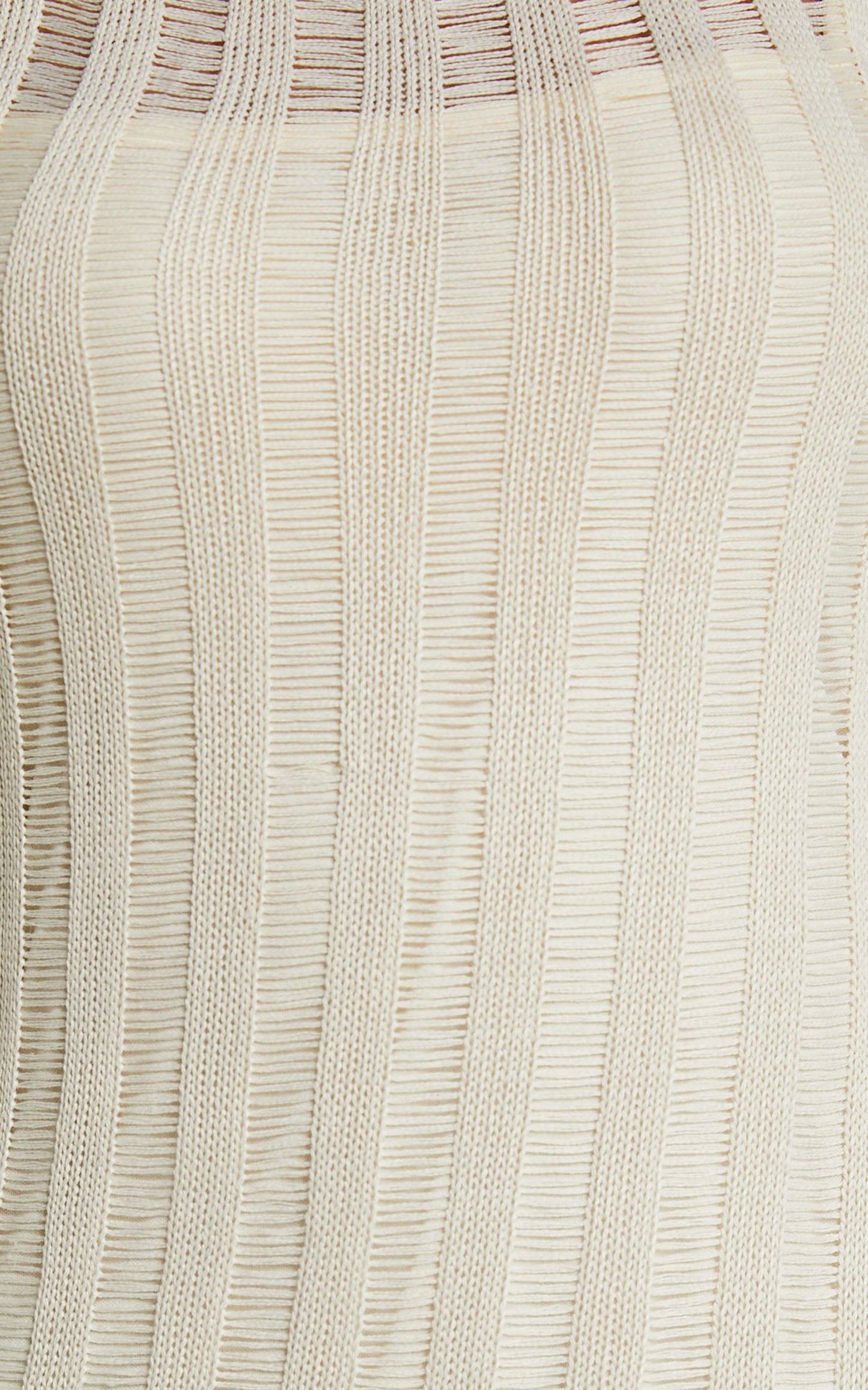 Hazelea Midi Dress - Scoop Neck Long Sleeve Knitted Dress in Beige