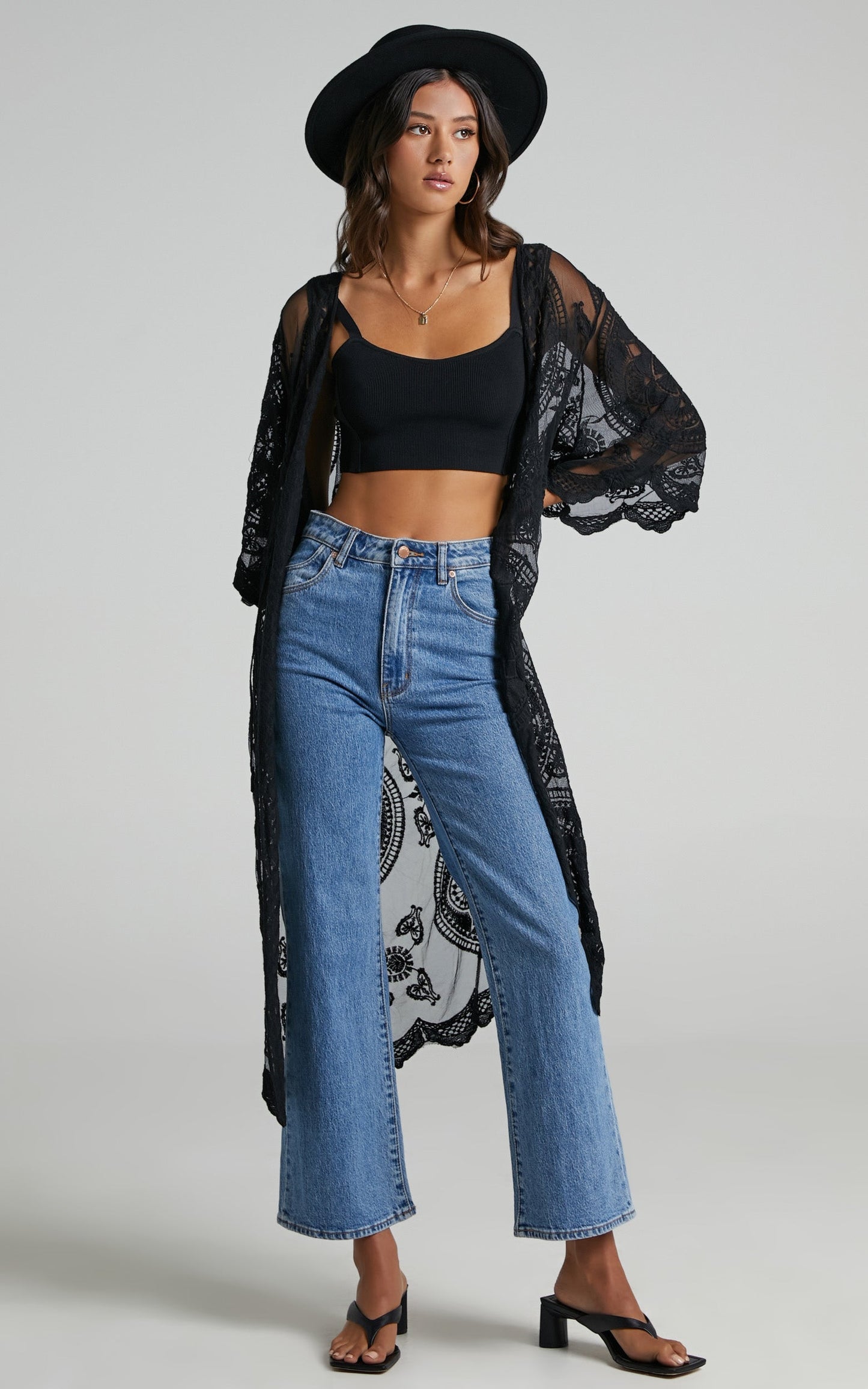 Heavy Hearted Kimono in Black