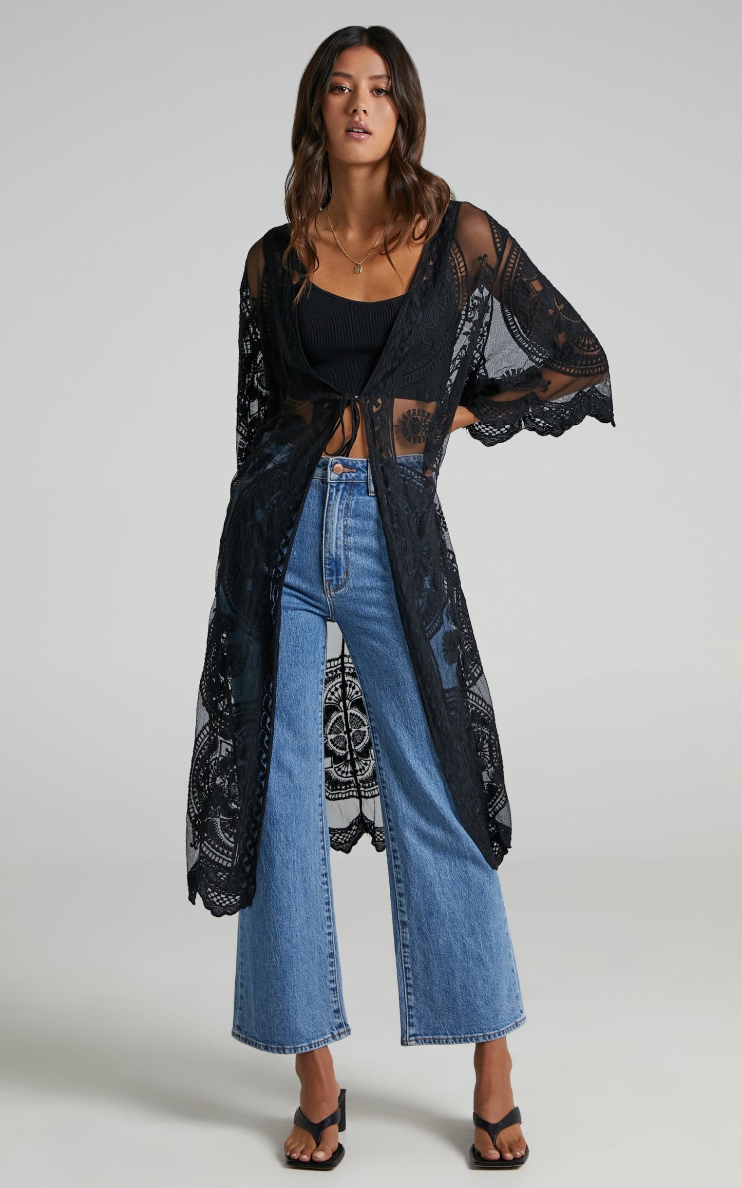 Heavy Hearted Kimono in Black
