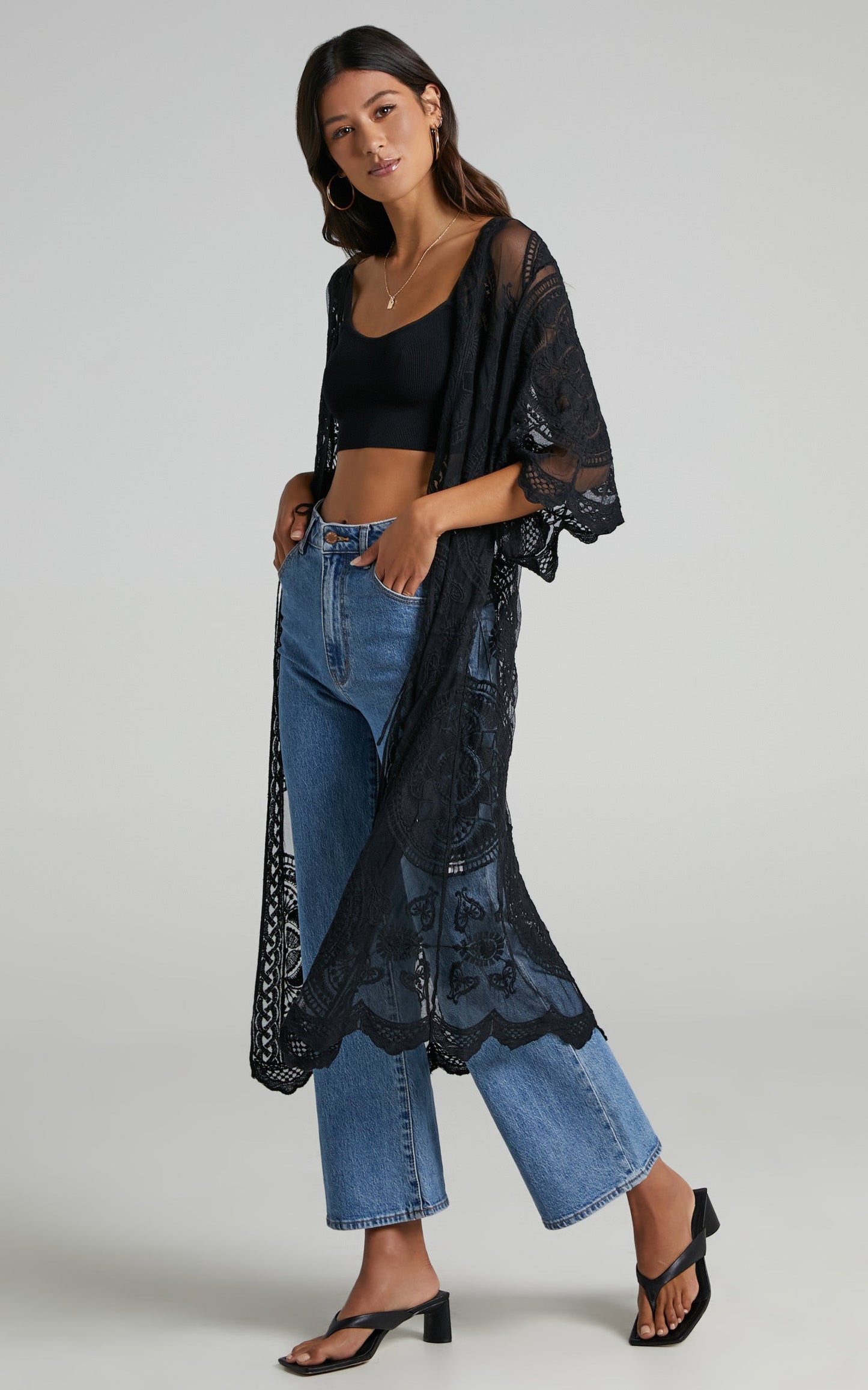 Heavy Hearted Kimono in Black