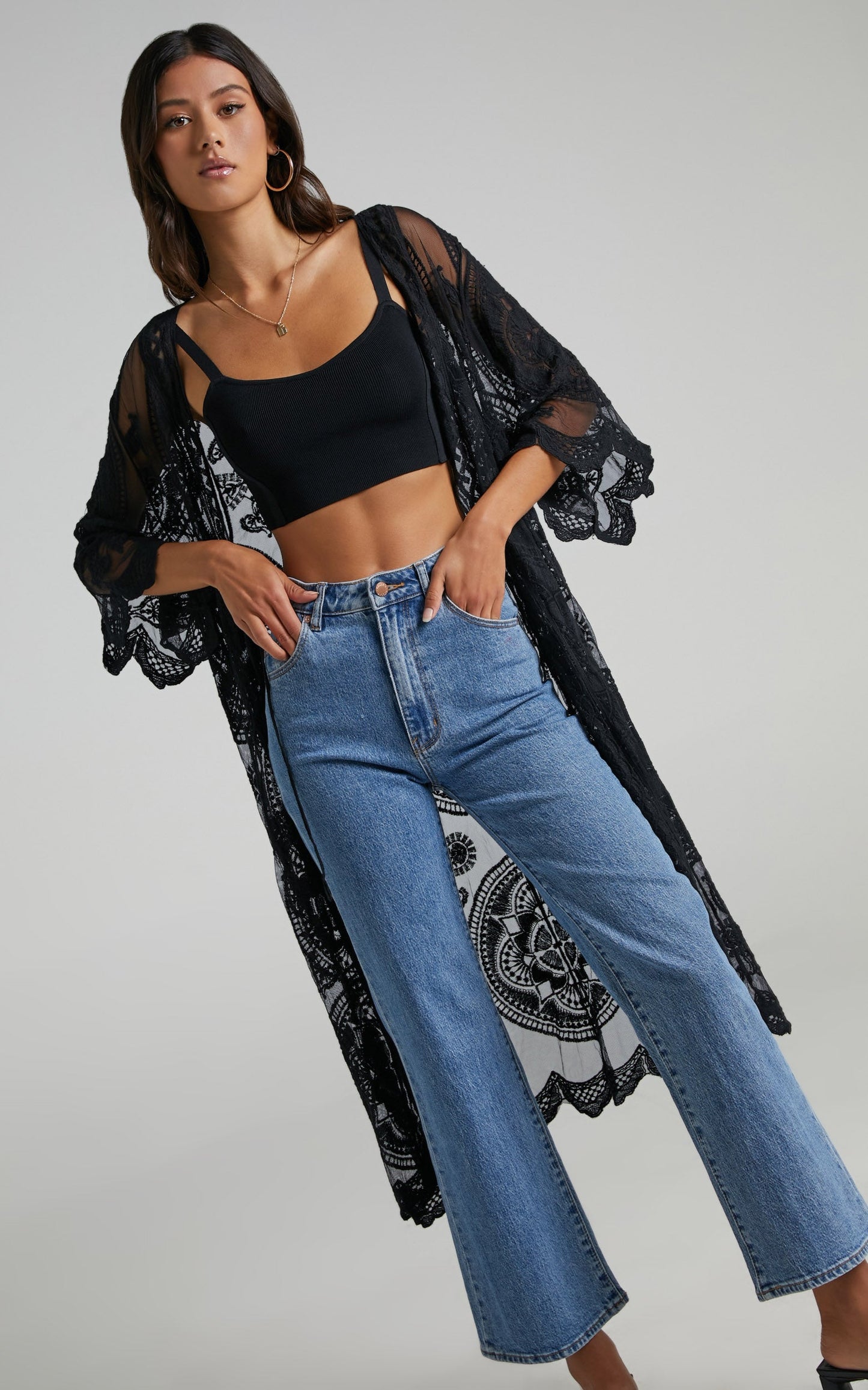 Heavy Hearted Kimono in Black