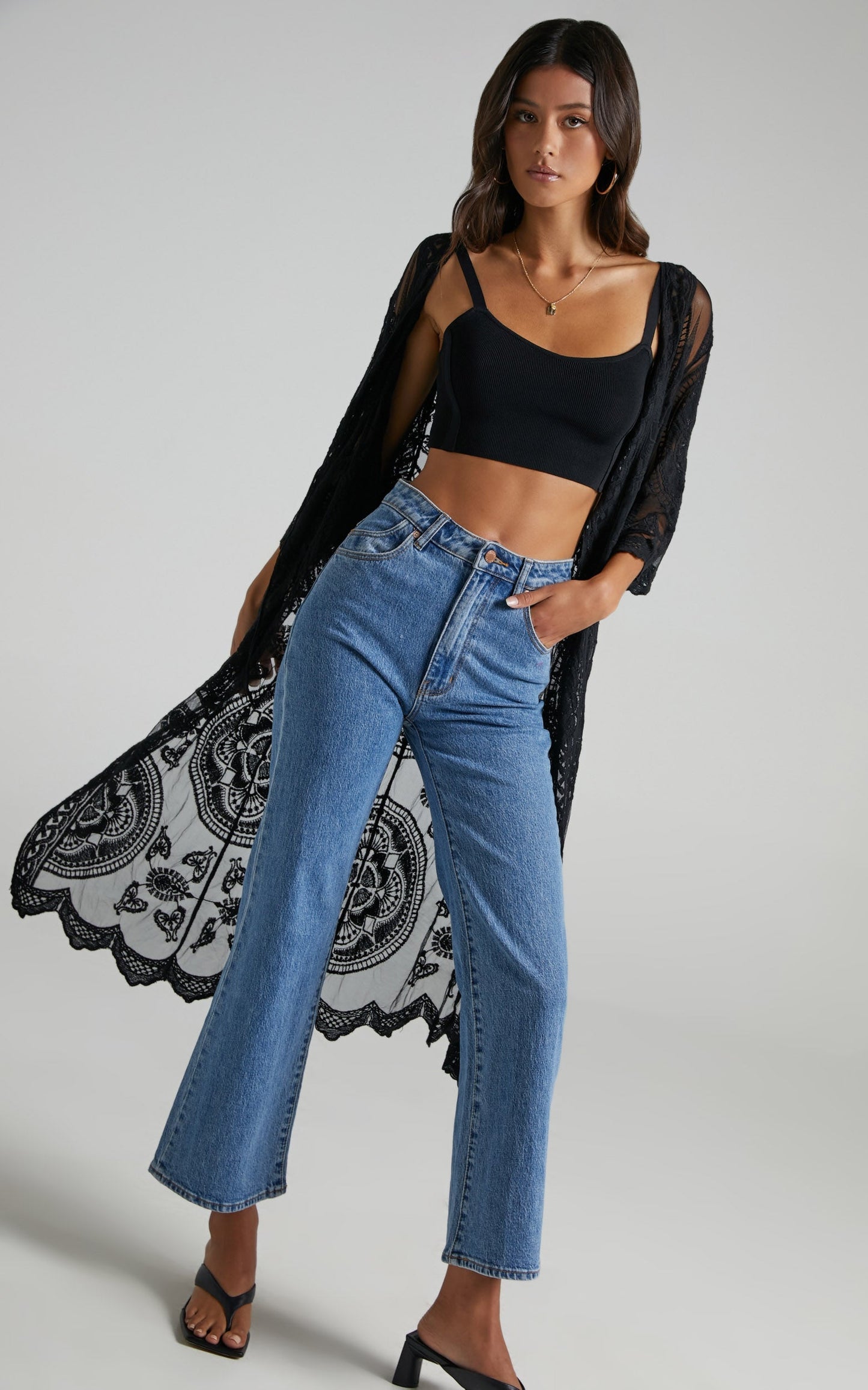 Heavy Hearted Kimono in Black