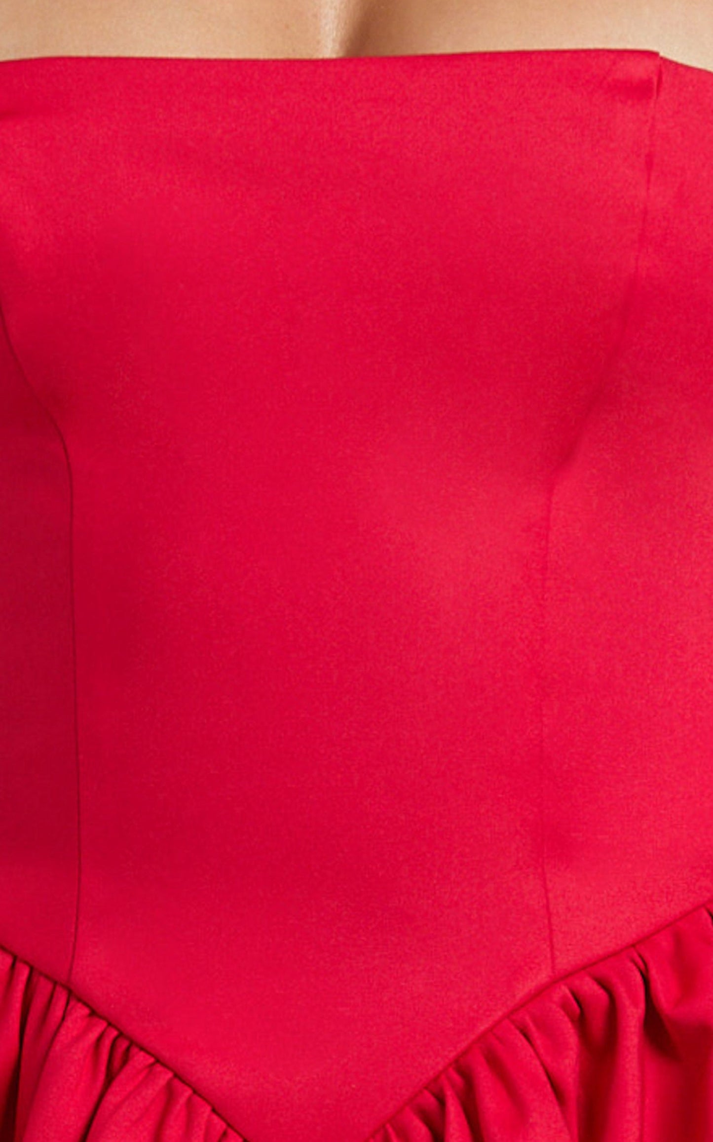 Helda Mini Dress - Halter Tie Neck Corset Panel Dress in Red