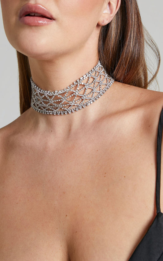 Helena Diamante Choker in Silver