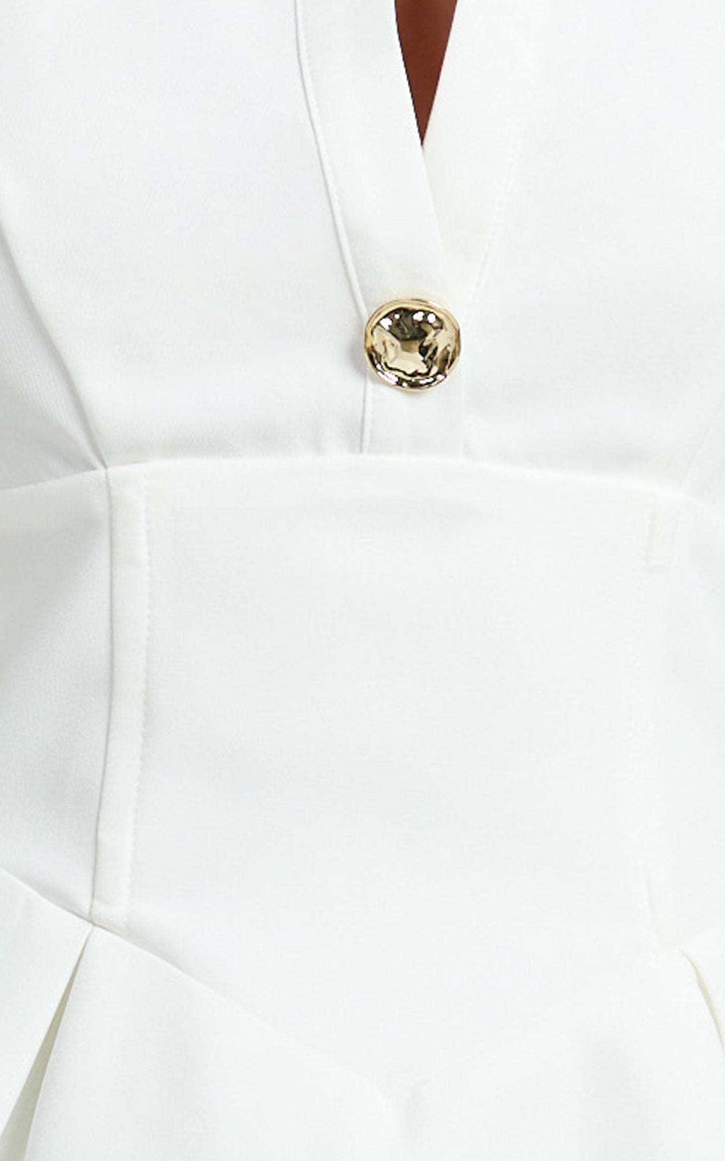 Helena Mini Dress - Packet Front Fitted Bodice Tulip Skirt Shirtdress in White