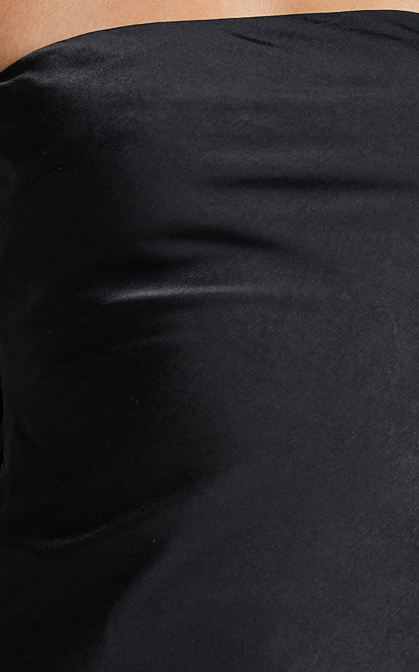 Hera Top - Strapless Straight Neck Cowl Back Top in Black