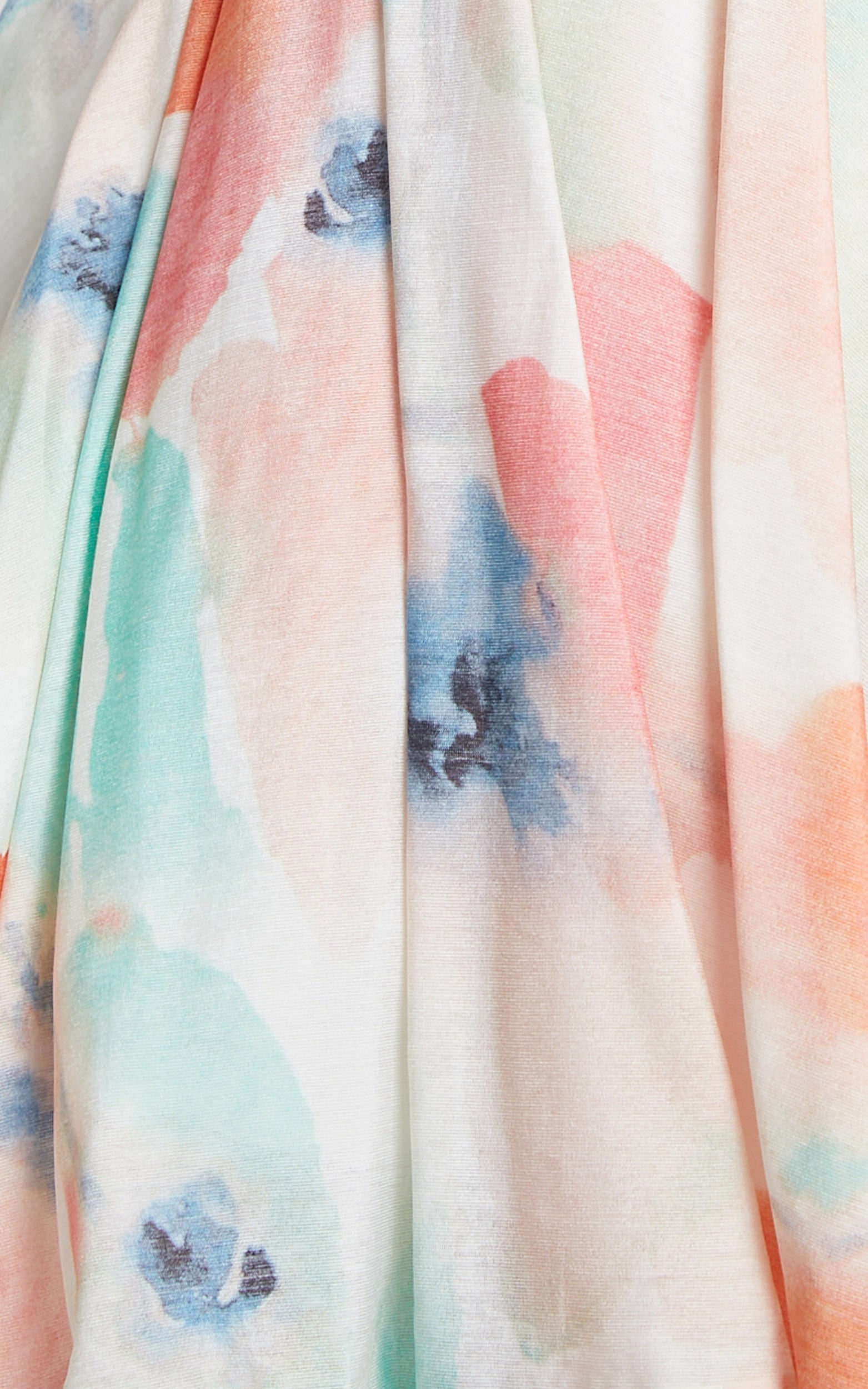Hilda Mini Dress - Linen Off Shoulder Puff Sleeve Tiered Dress in Peach Floral