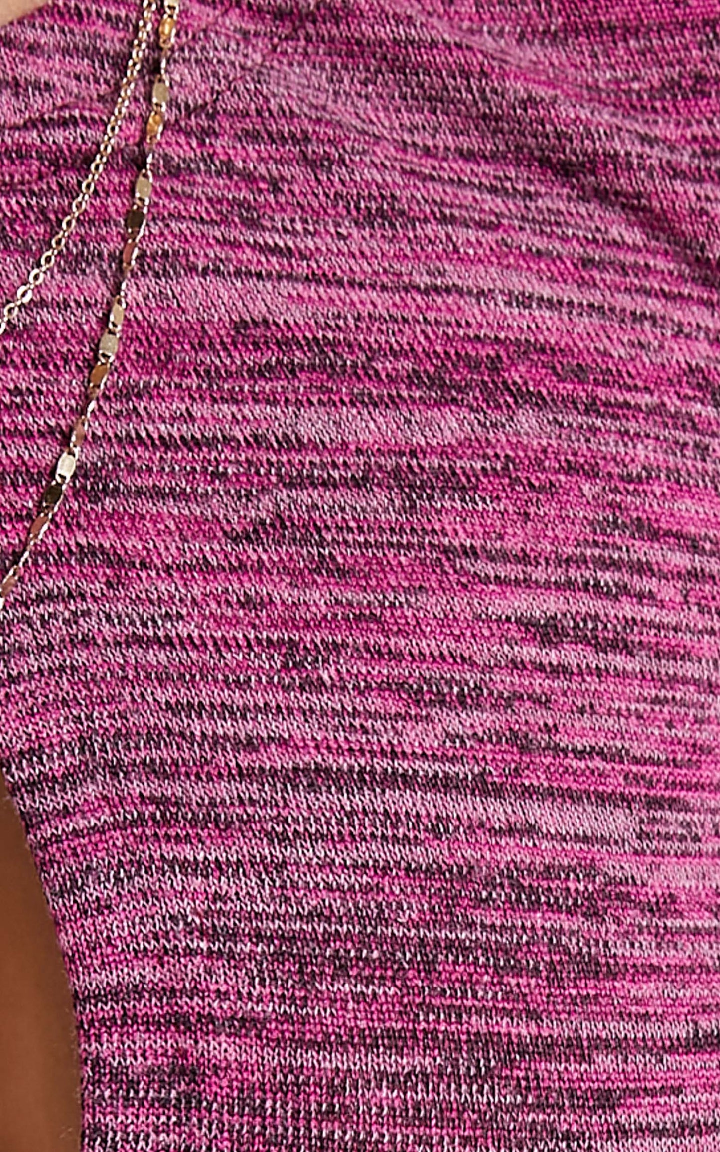 Hirah Cutout Longsleeve Top in Pink Spacedye