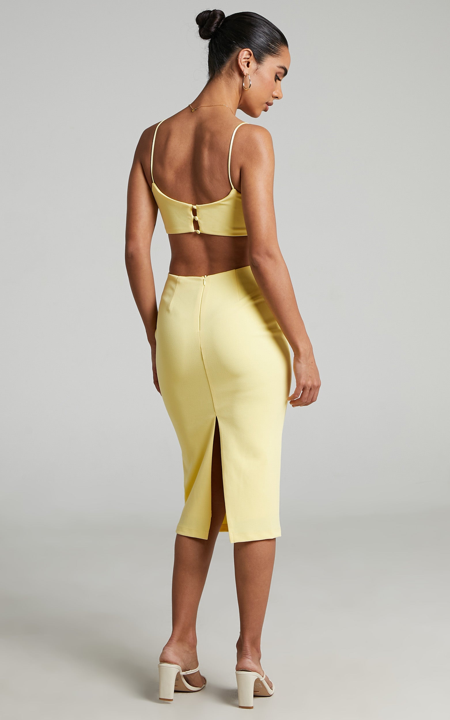 Honalei Cut out midi dress in Yellow