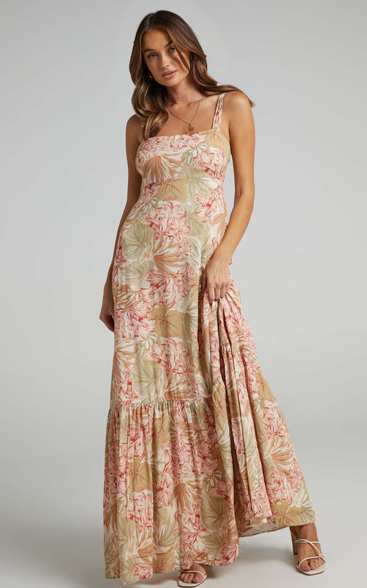 Honor Dress in Palm Print