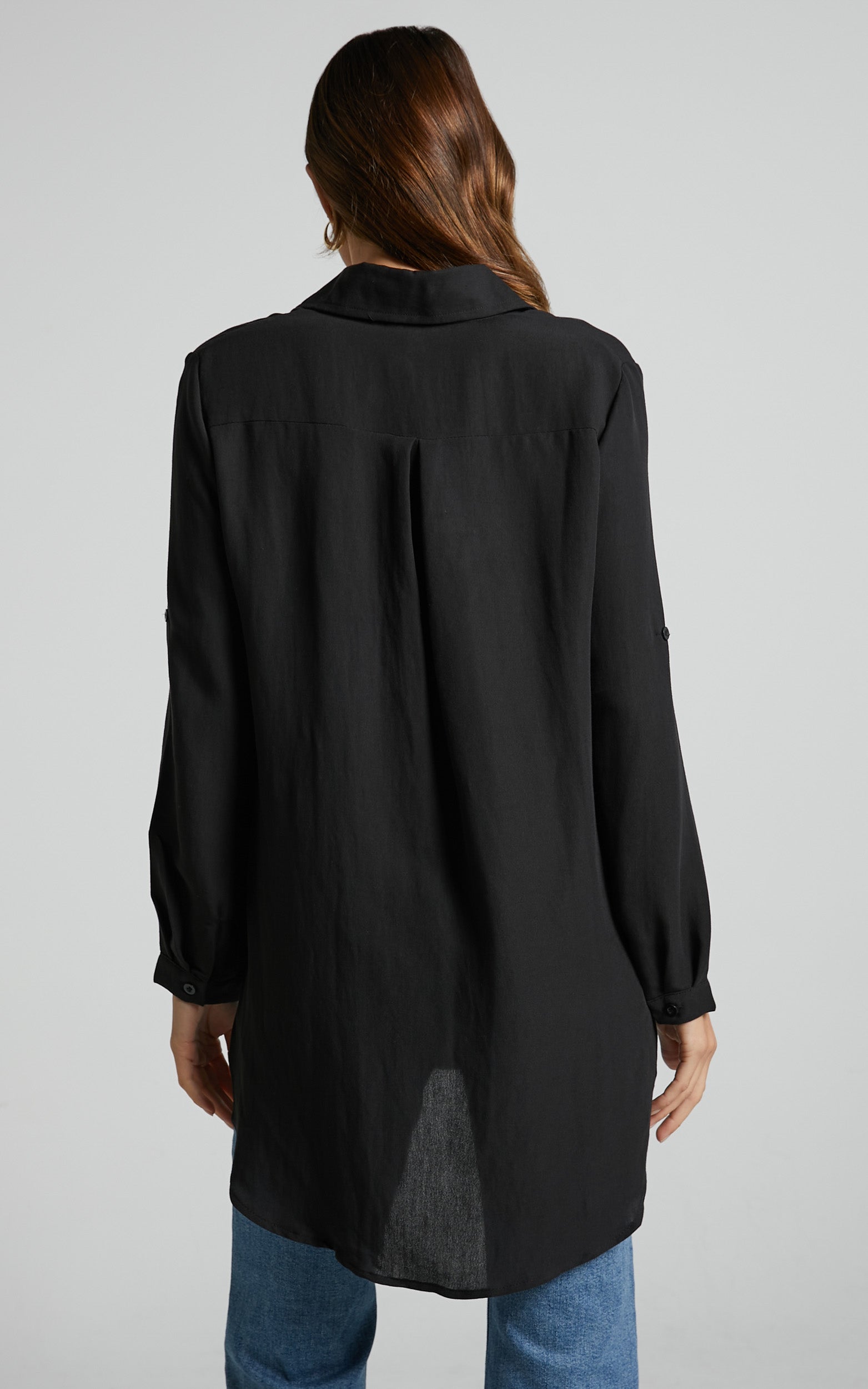 Hunter Shirt - Long Sleeve Soft Button Up Shirt in Black