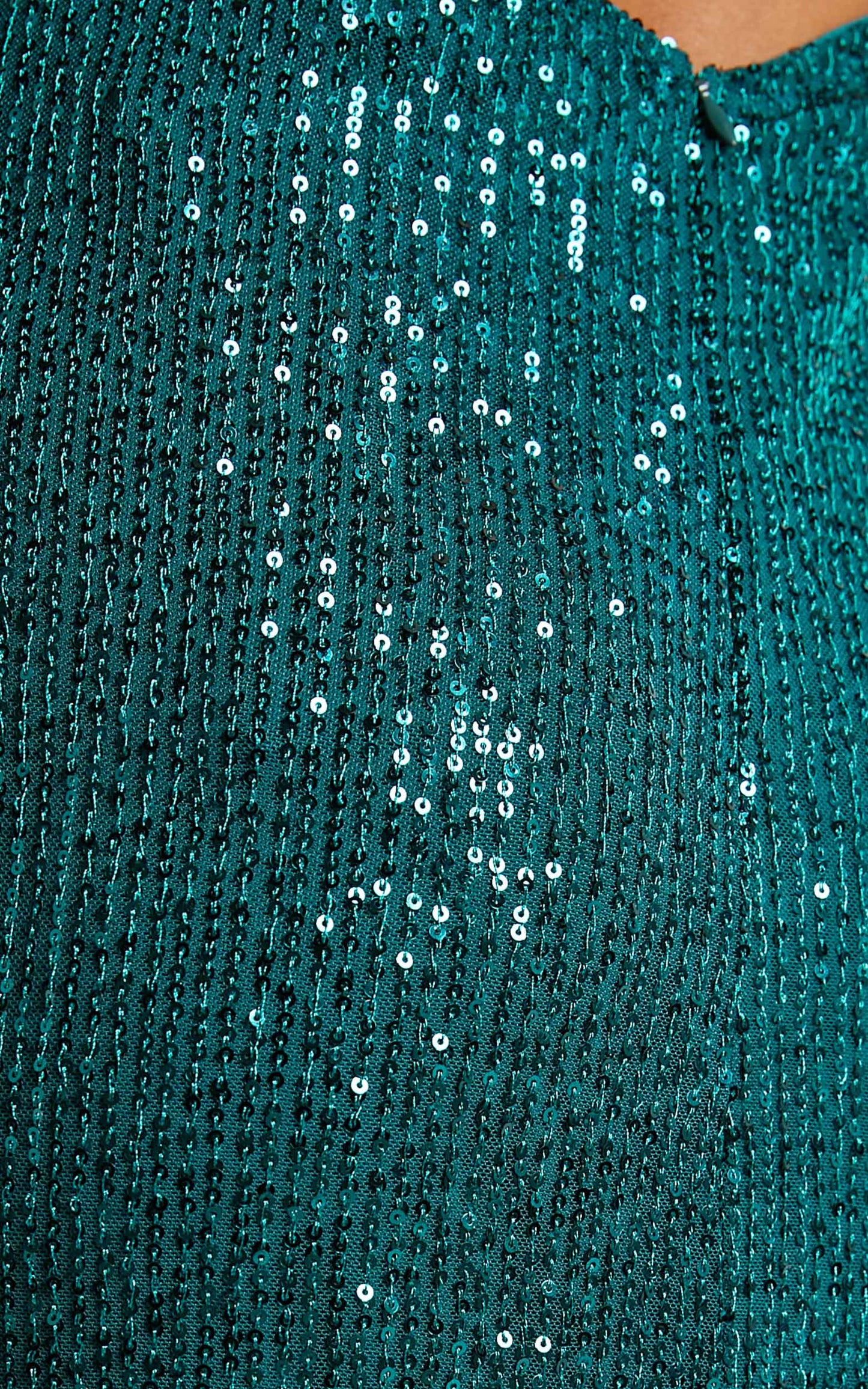Ibiza Midi Dress - Scoop Neck Strapless Bustier Sequin Dress in Emerald