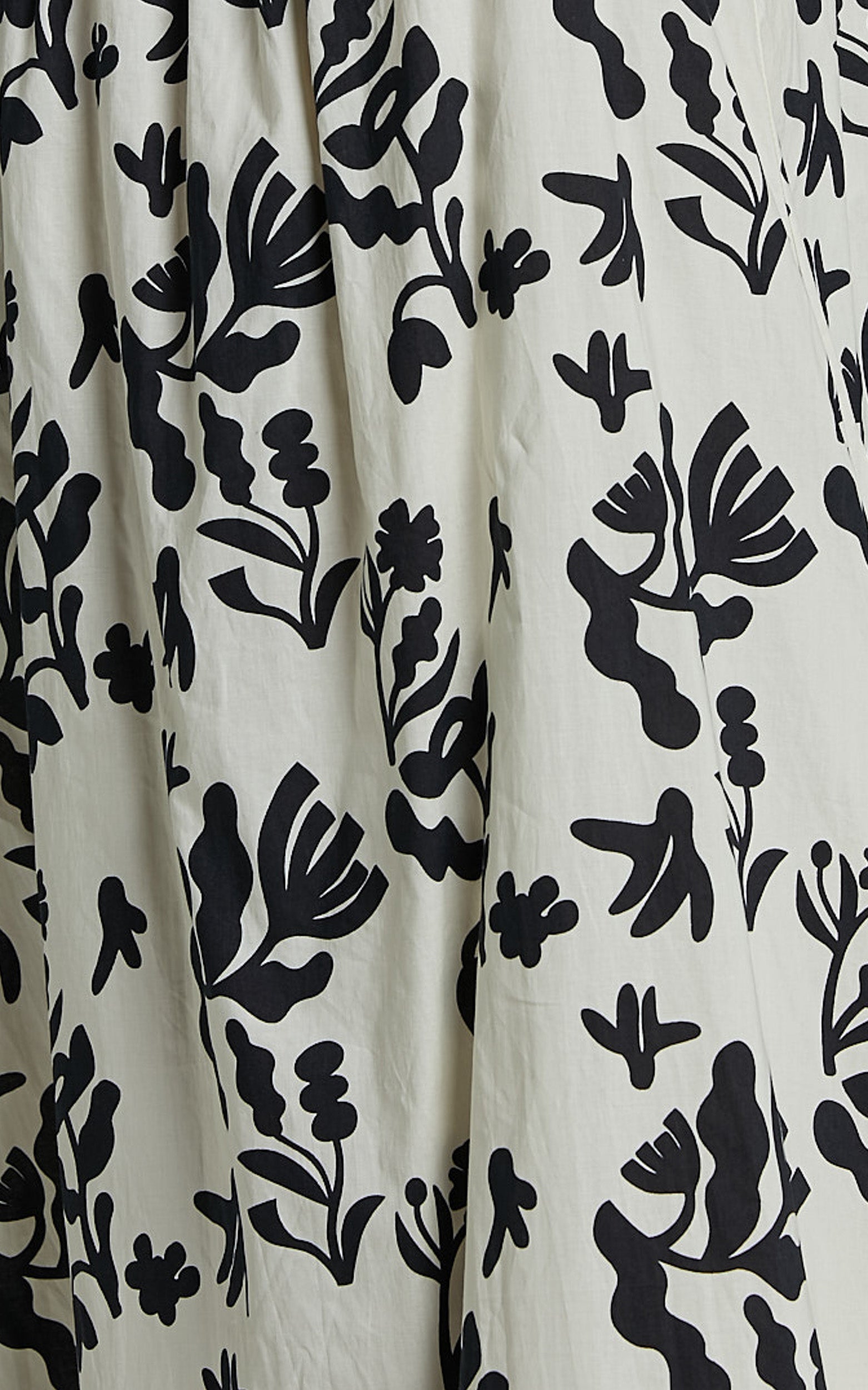 Illyana Midi Dress - Asymmetric One Shoulder Frill Hem Dress in White and Black Print